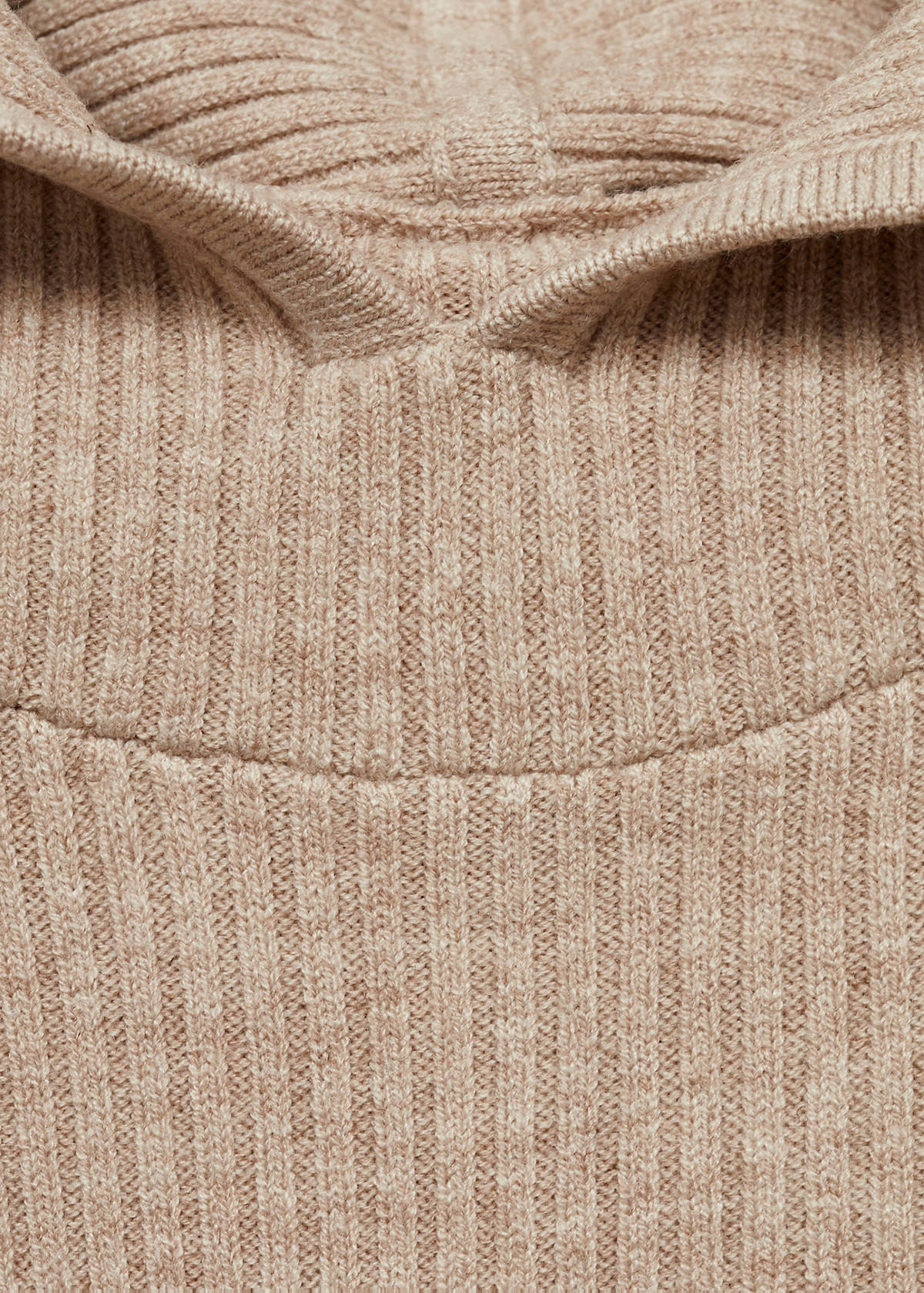 Ribbed hooded sweater — Light/Pastel Grey