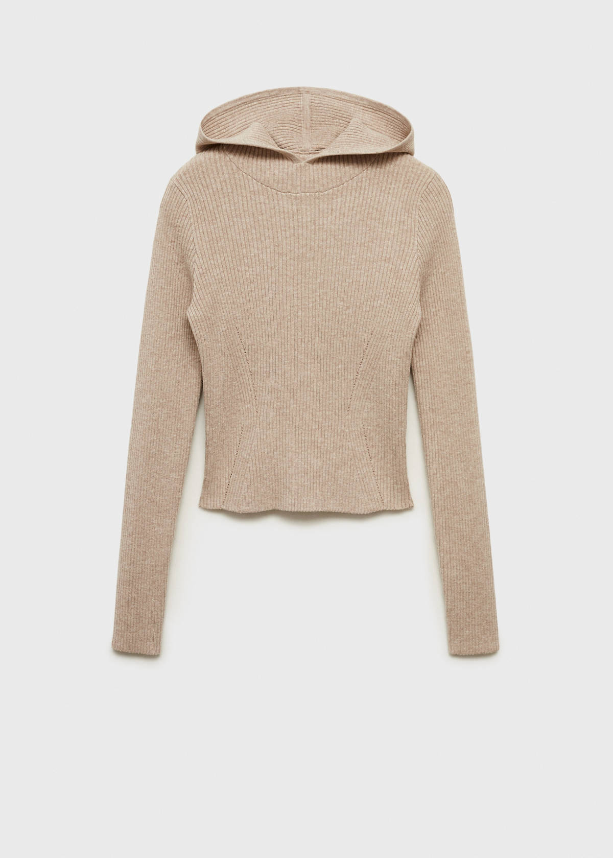 Ribbed hooded sweater — Light/Pastel Grey
