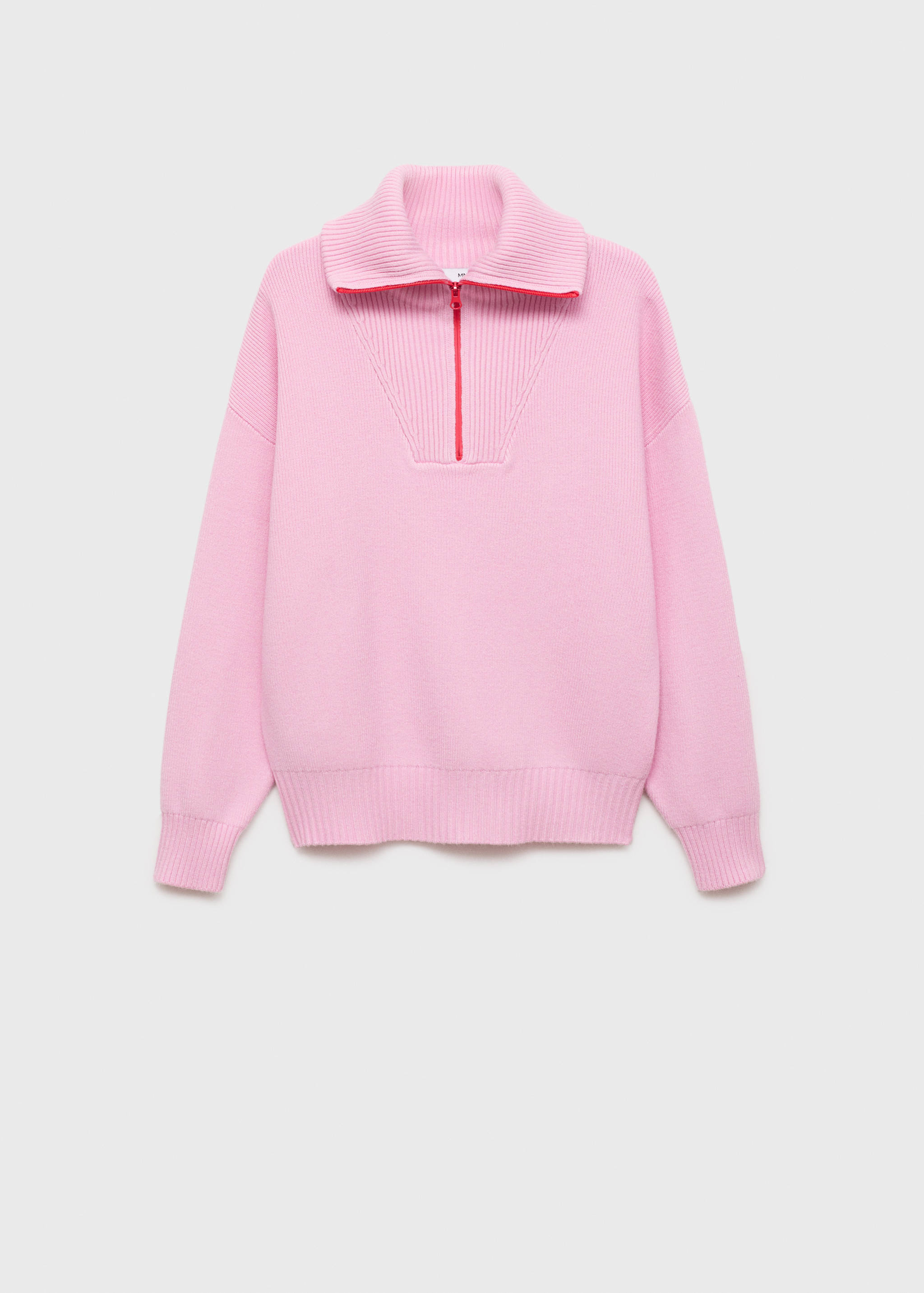 Contrasting knitted sweater with zip - Article without model