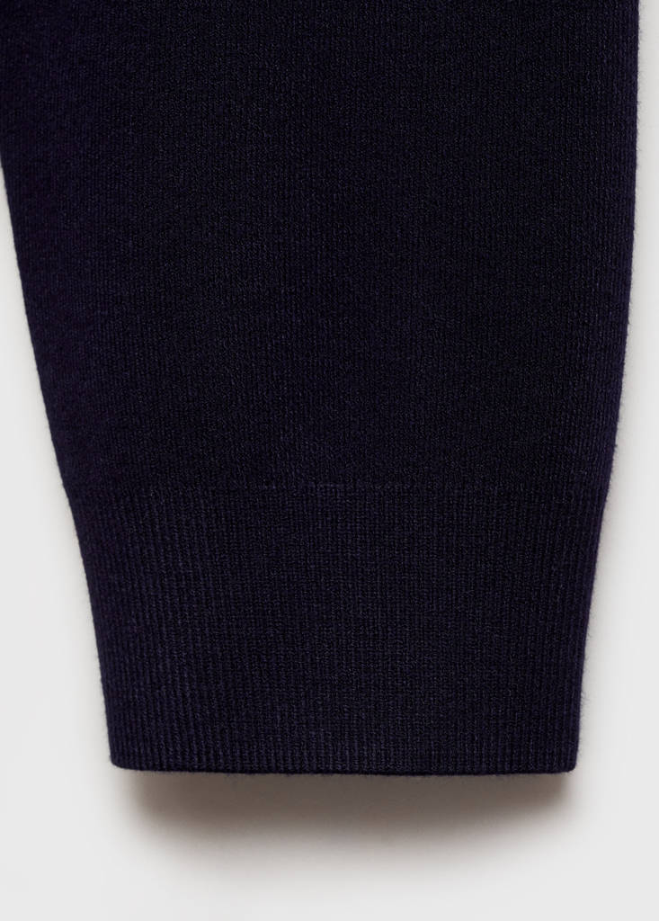 Knitted sweater with contrasting collar — Dark Navy
