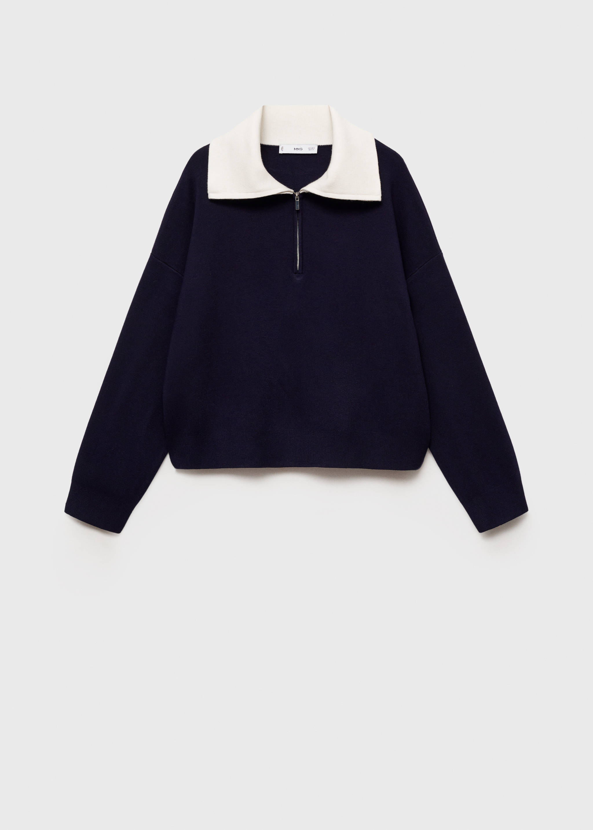 Knitted sweater with contrasting collar - Article without model