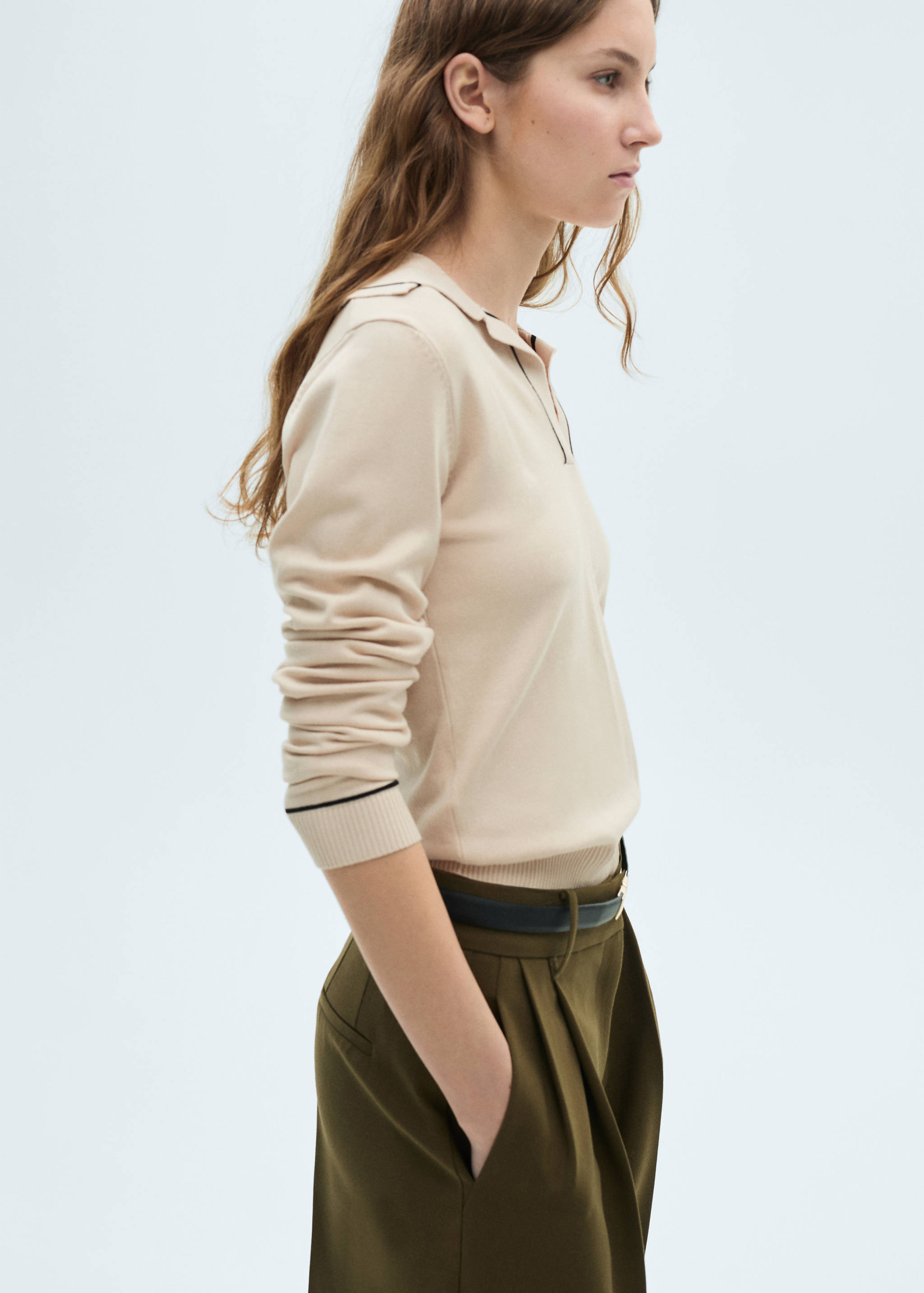 Pull revers contrastés liserés - Plan moyen