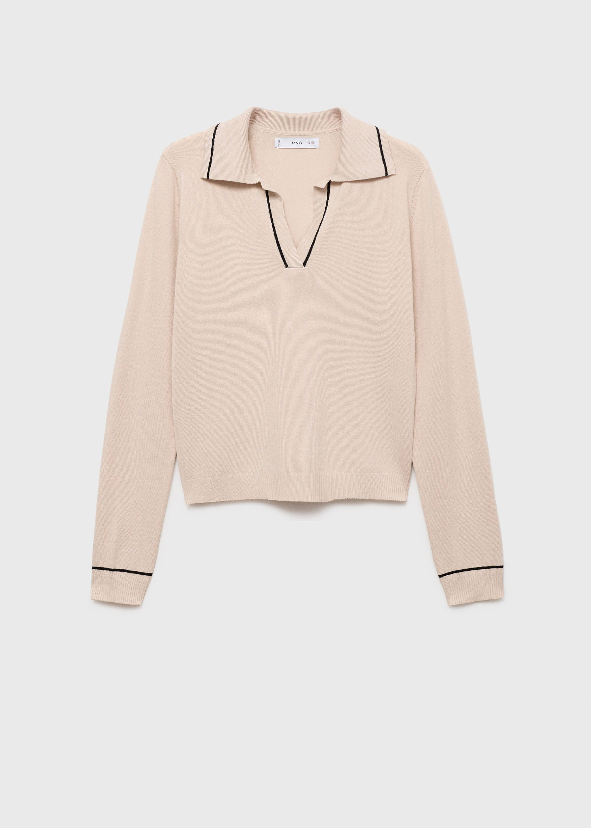 Sweater with contrasting lapels and trims - Article without model