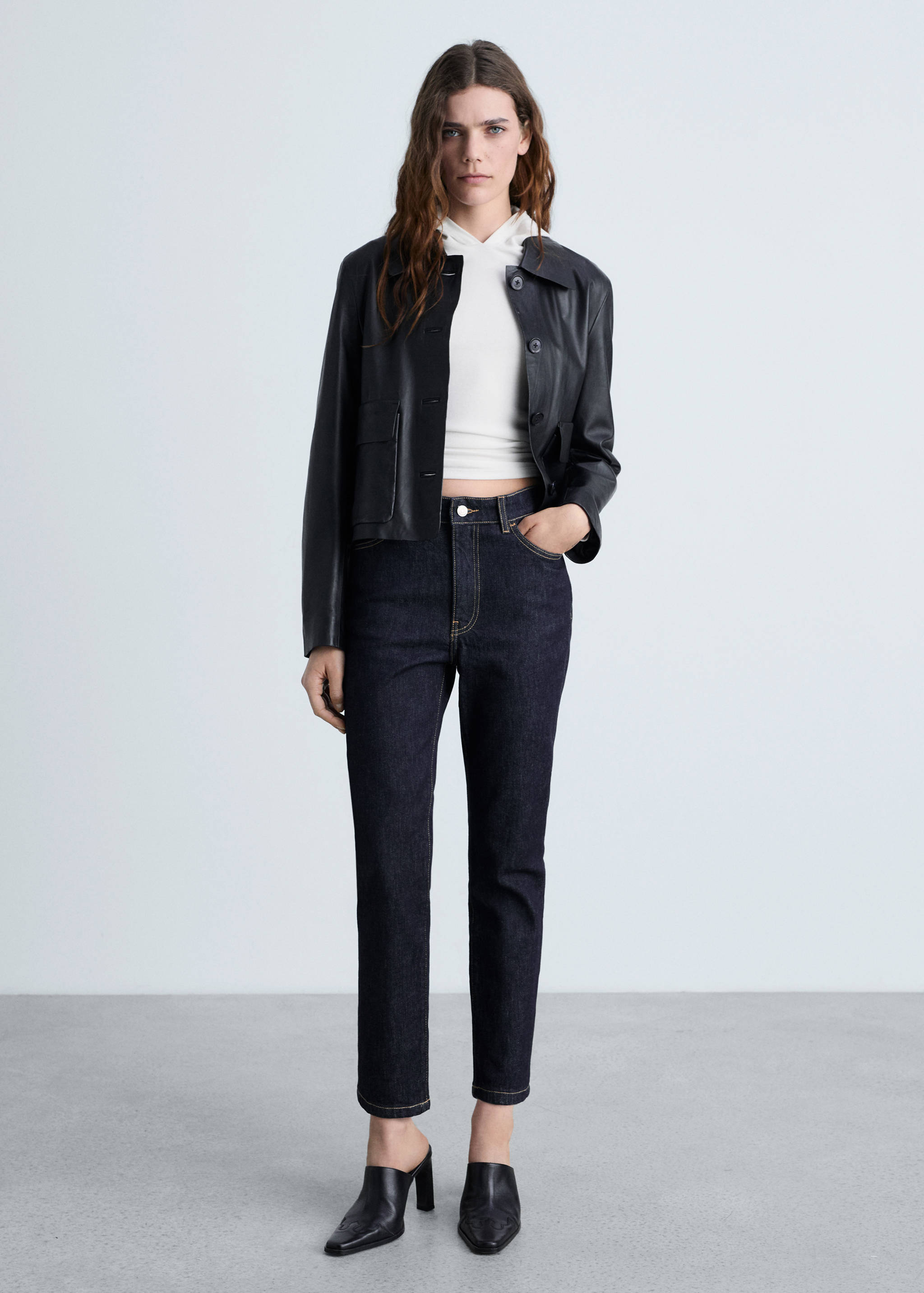 Claudia slim-fit cropped rinse-wash jeans - General plane