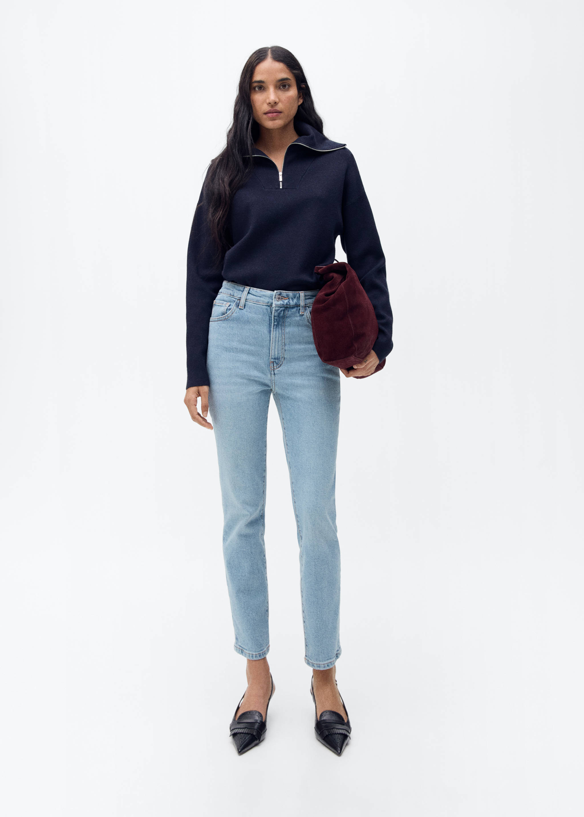 Claudia slim-fit cropped jeans - General plane
