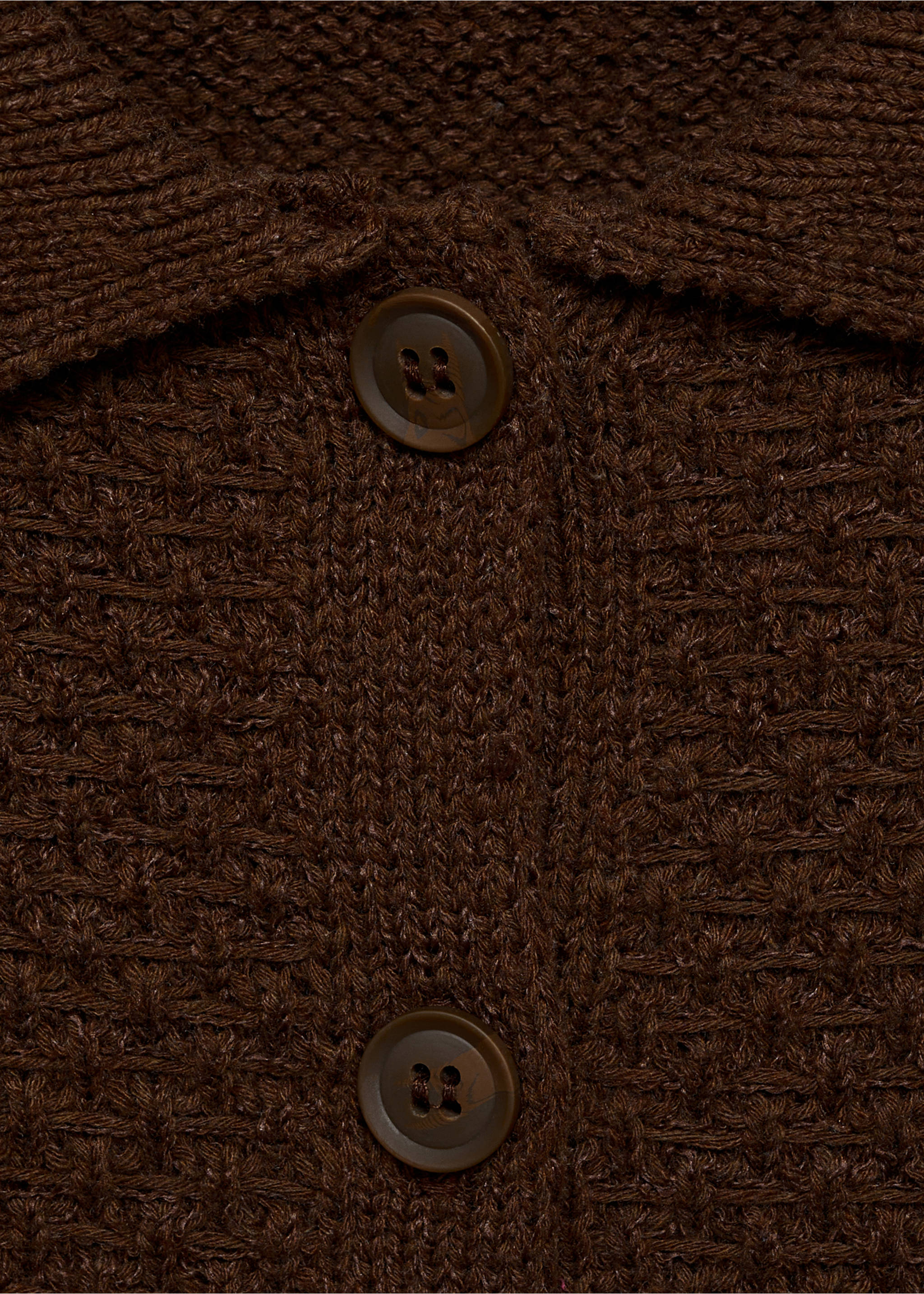 Polo-neck knitted jacket - Details of the article 0, Brown. Ref: 87024091-00.