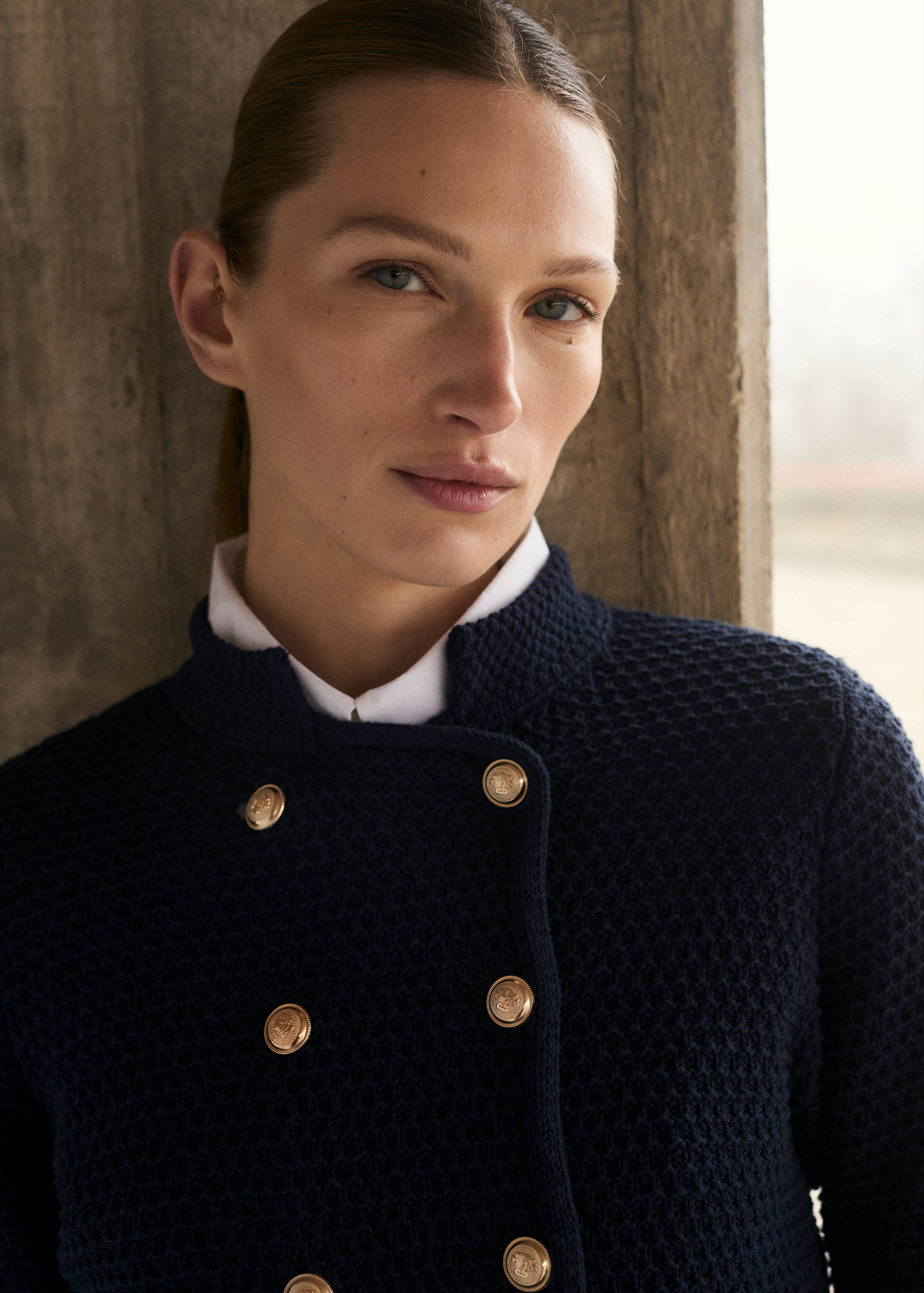 Double-breasted knitted jacket - Medium plane