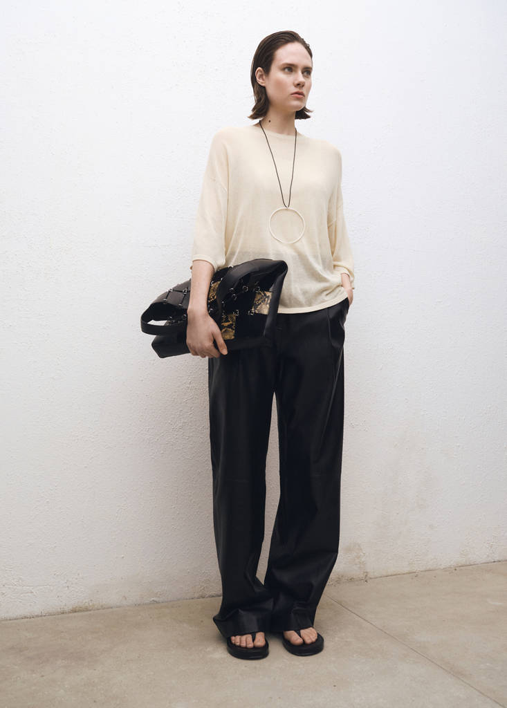 Oversize short sleeve sweater — Ecru