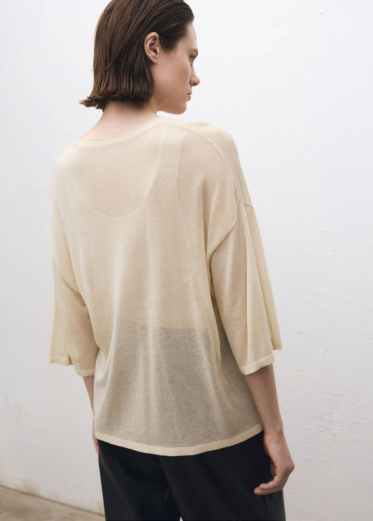 Oversize short sleeve sweater — Ecru