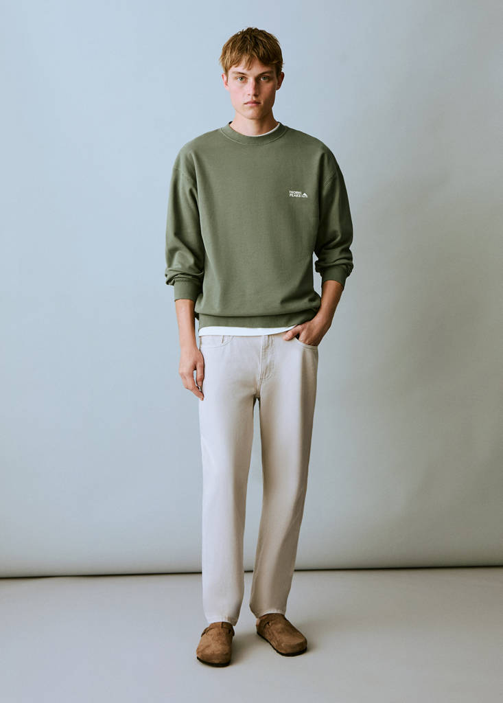 Message cotton sweatshirt — Mint Green