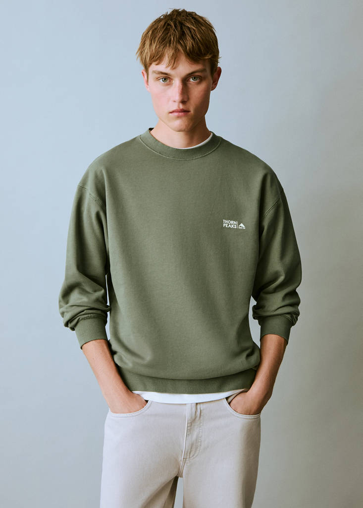Message cotton sweatshirt — Mint Green