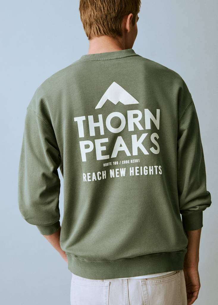Message cotton sweatshirt — Mint Green