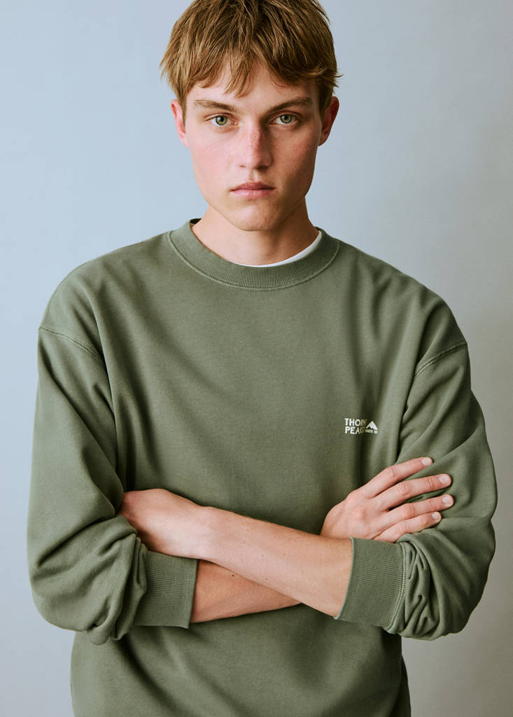 Message cotton sweatshirt — Mint Green