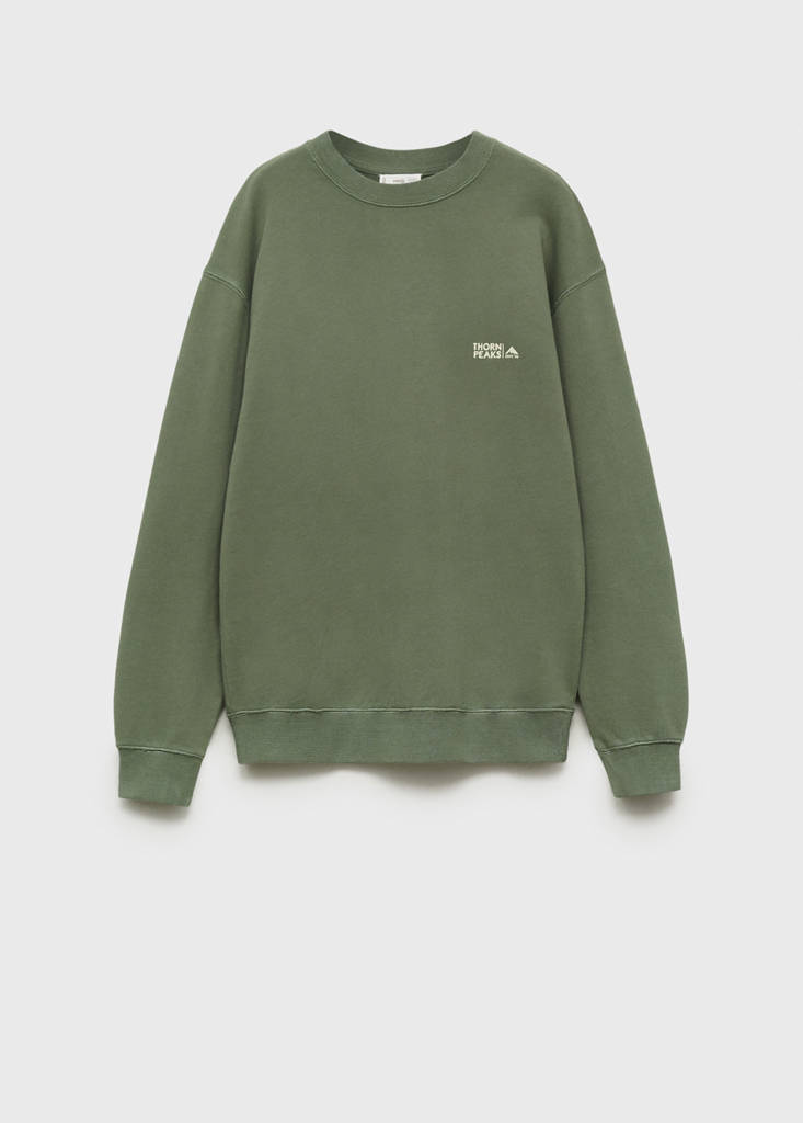 Message cotton sweatshirt — Mint Green