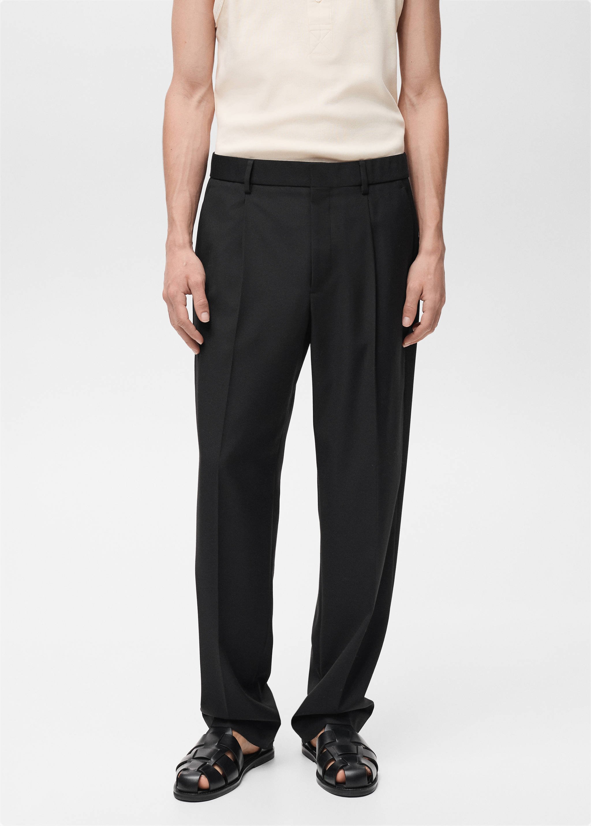 Relaxed-fit suit pants with pleats - Medium plane