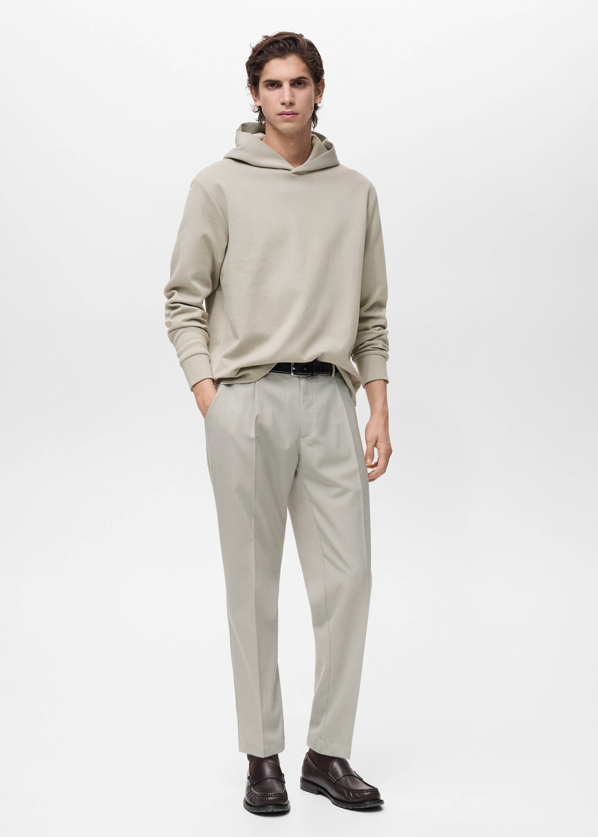 常规版型棉质连帽卫衣 - null