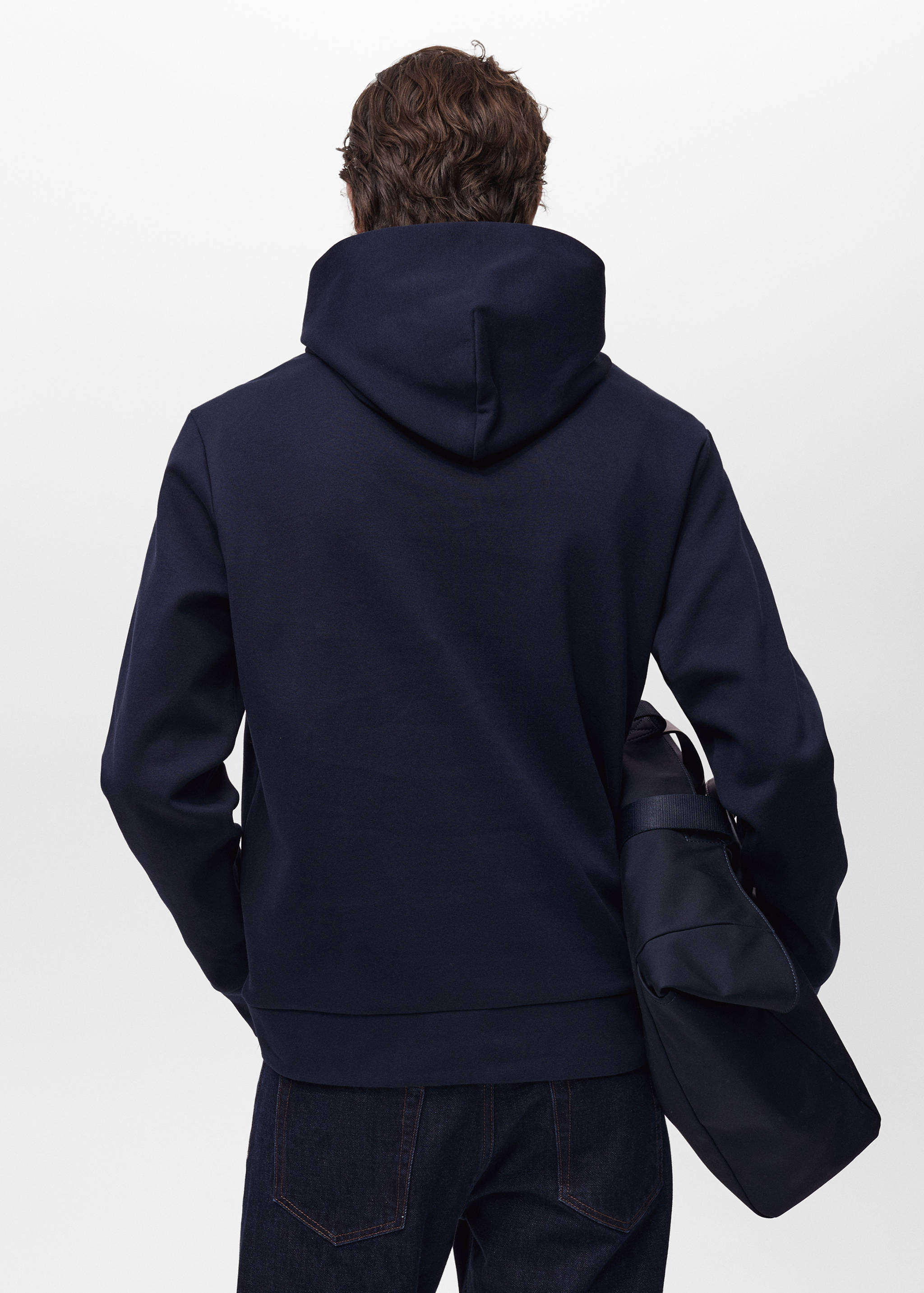 Regular-fit cotton hoodie - Reverse of the article