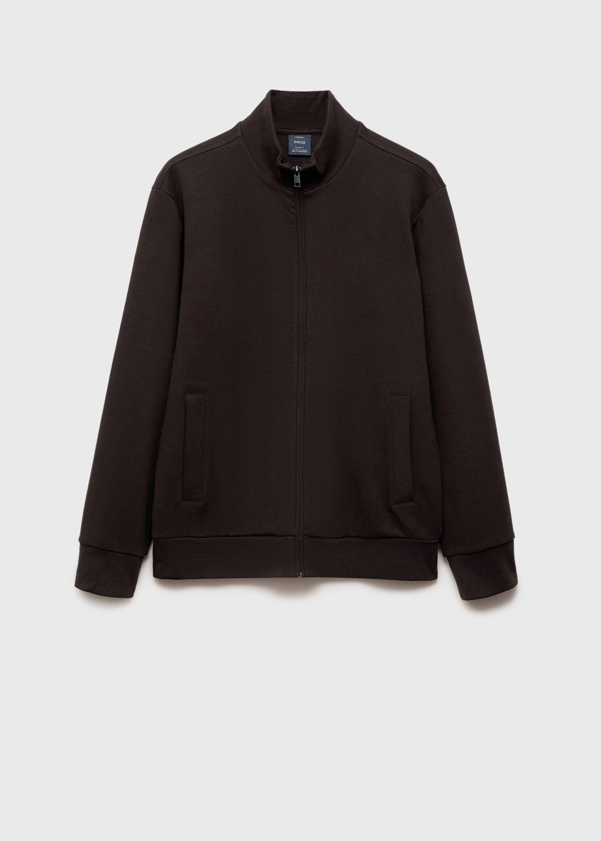 Cotton perkins-neck sweatshirt with zipper - Article without model