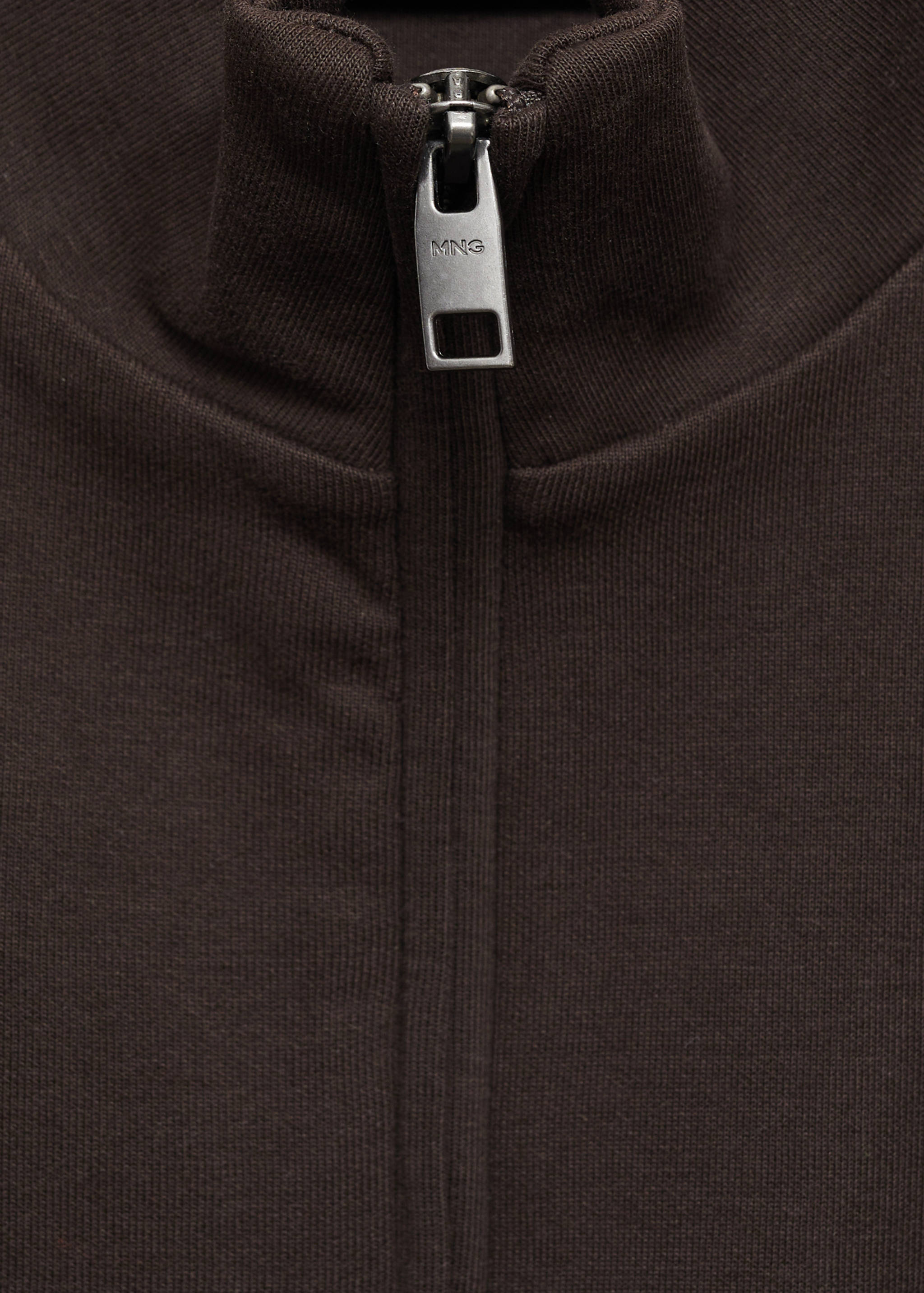Cotton perkins-neck sweatshirt with zipper - Details of the article 8