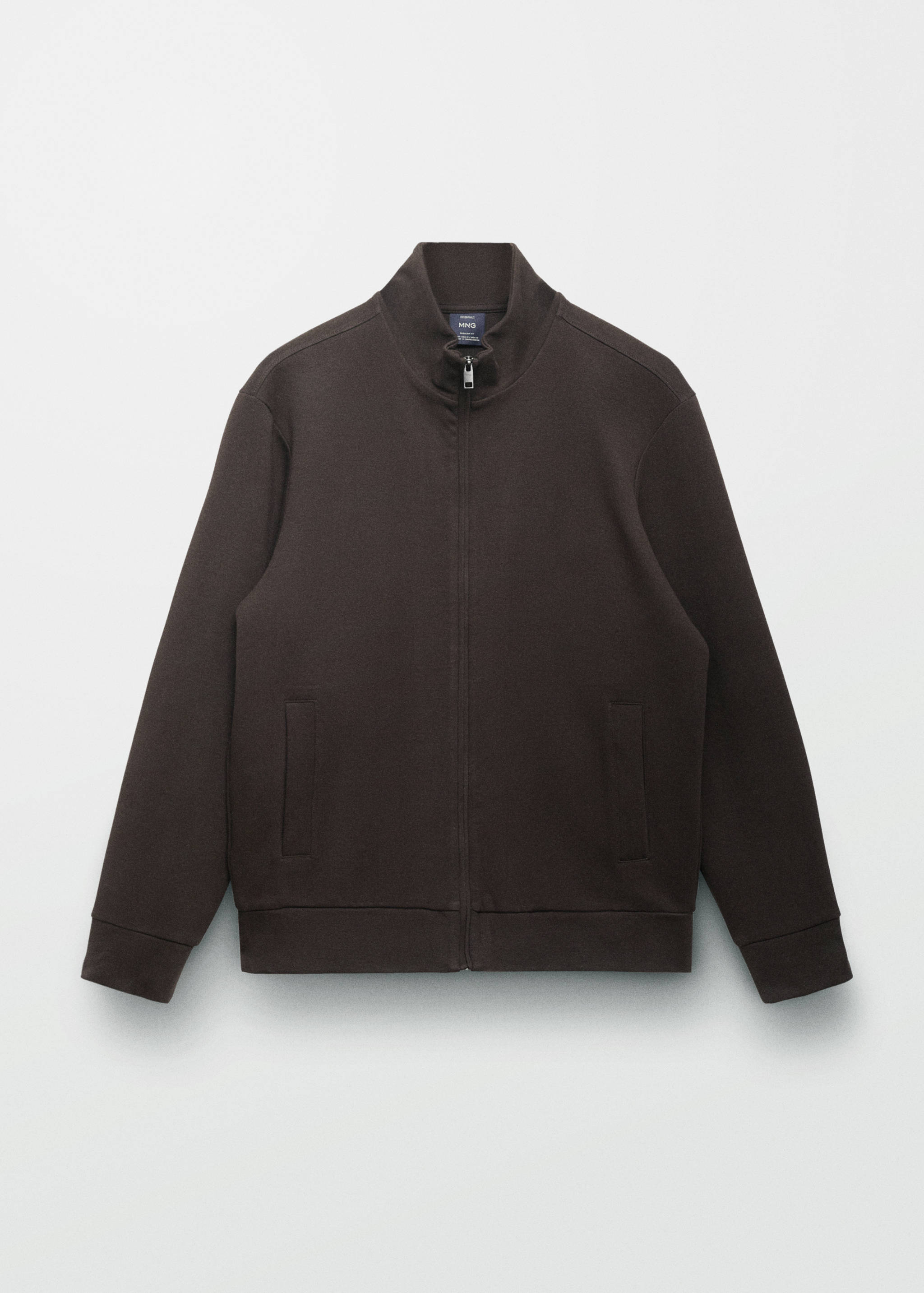 Cotton perkins-neck sweatshirt with zipper - Details of the article 5