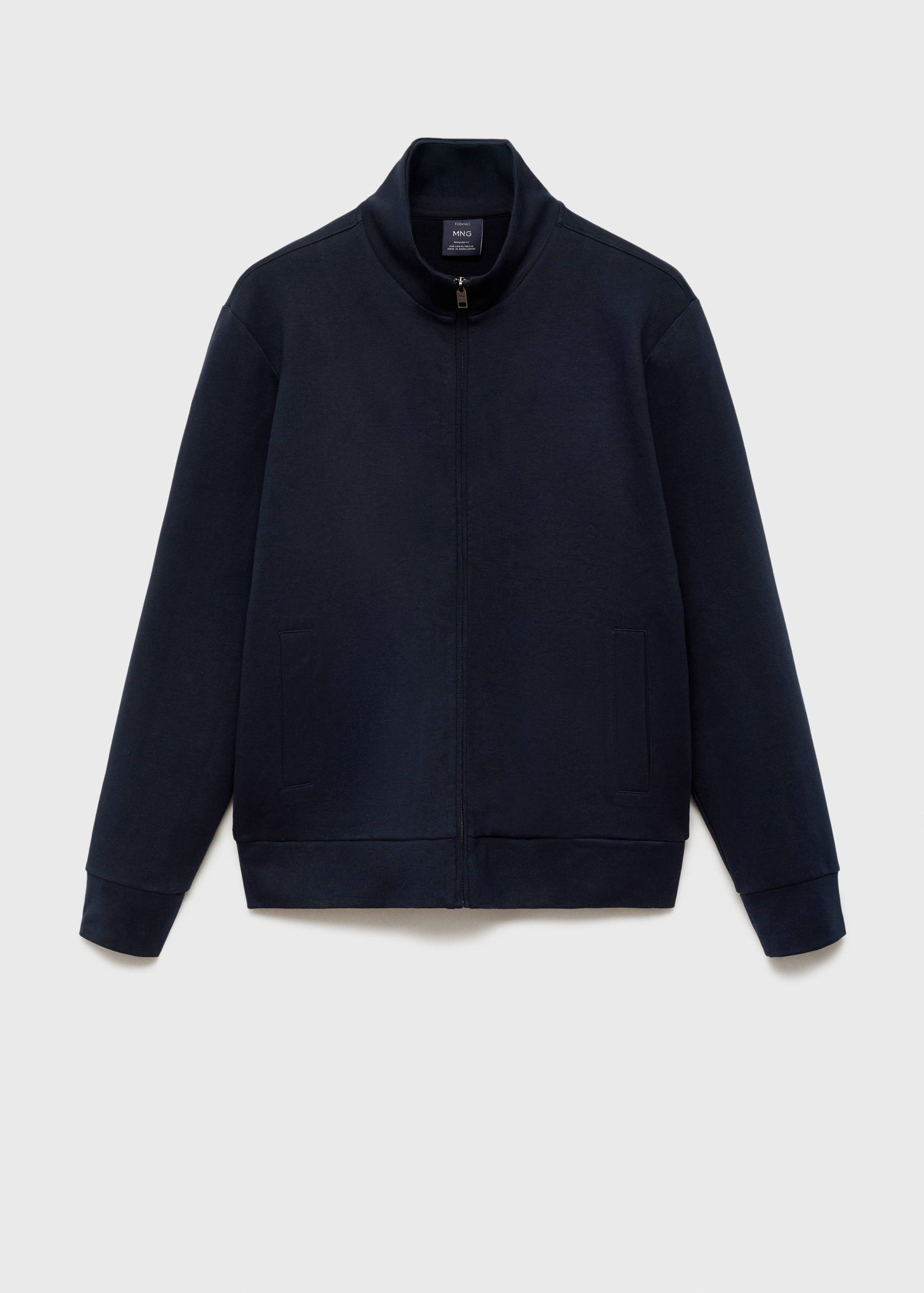 Cotton perkins-neck sweatshirt with zipper - Article without model