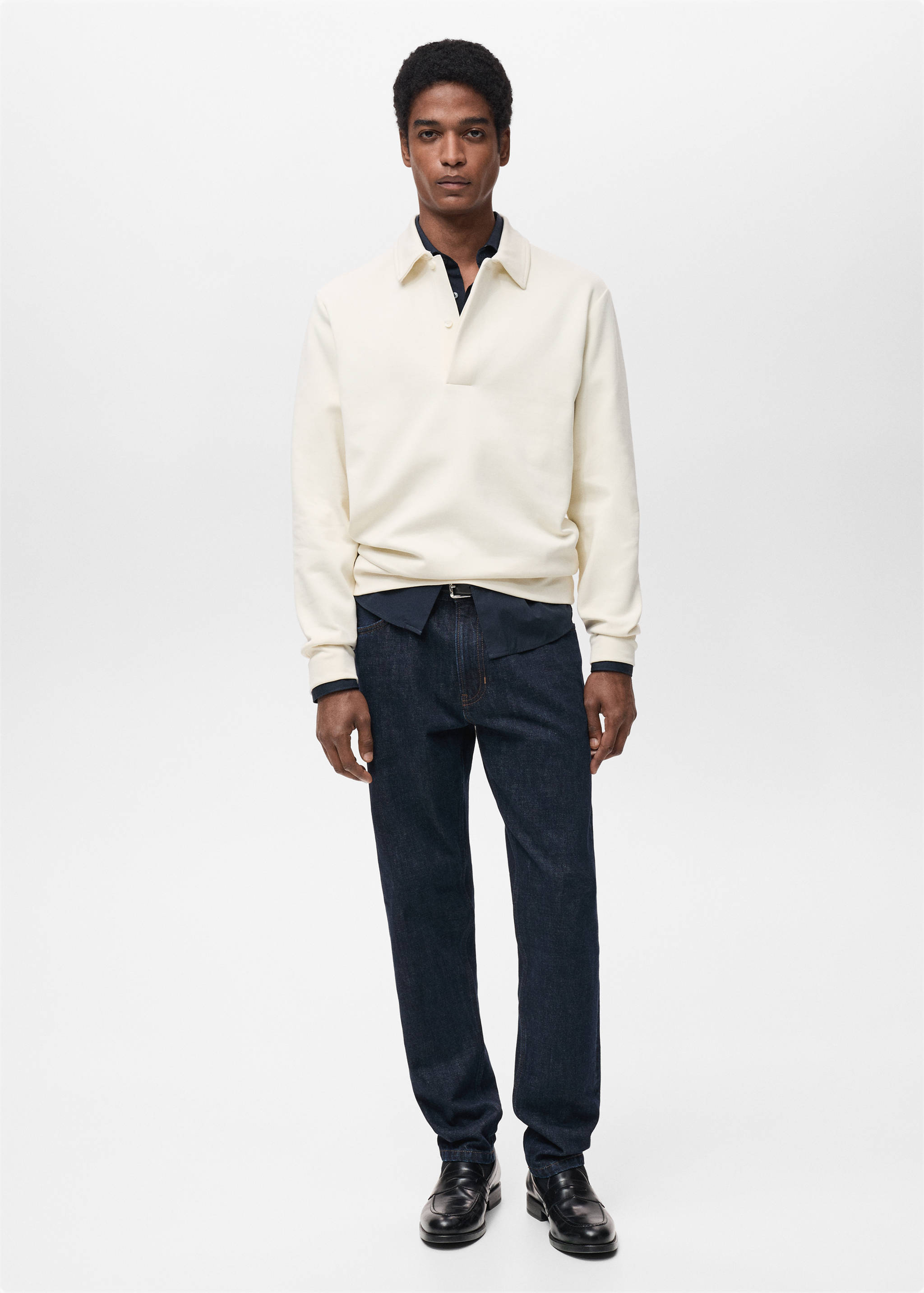 Regular-fit cotton polo sweatshirt - General plane