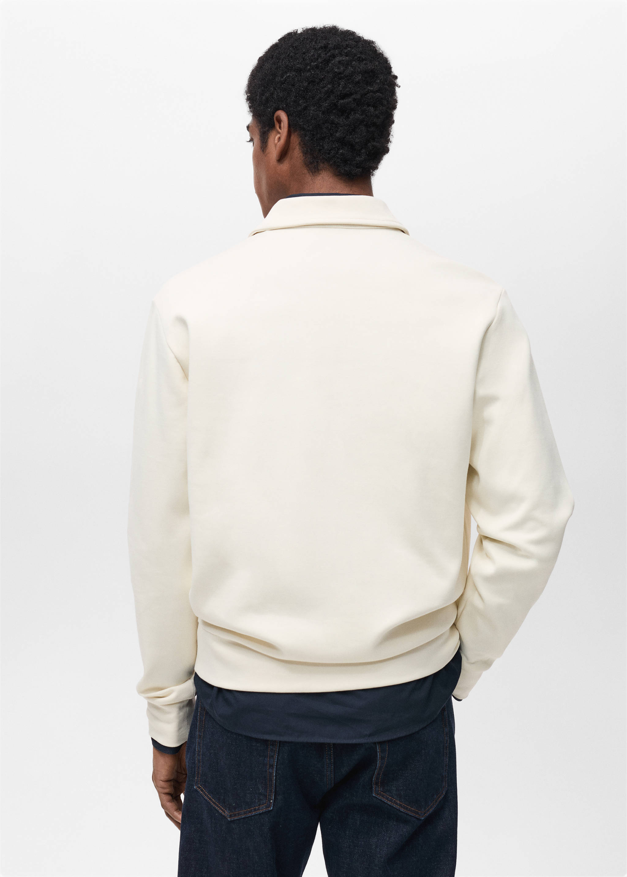 Regular-fit cotton polo sweatshirt - Reverse of the article