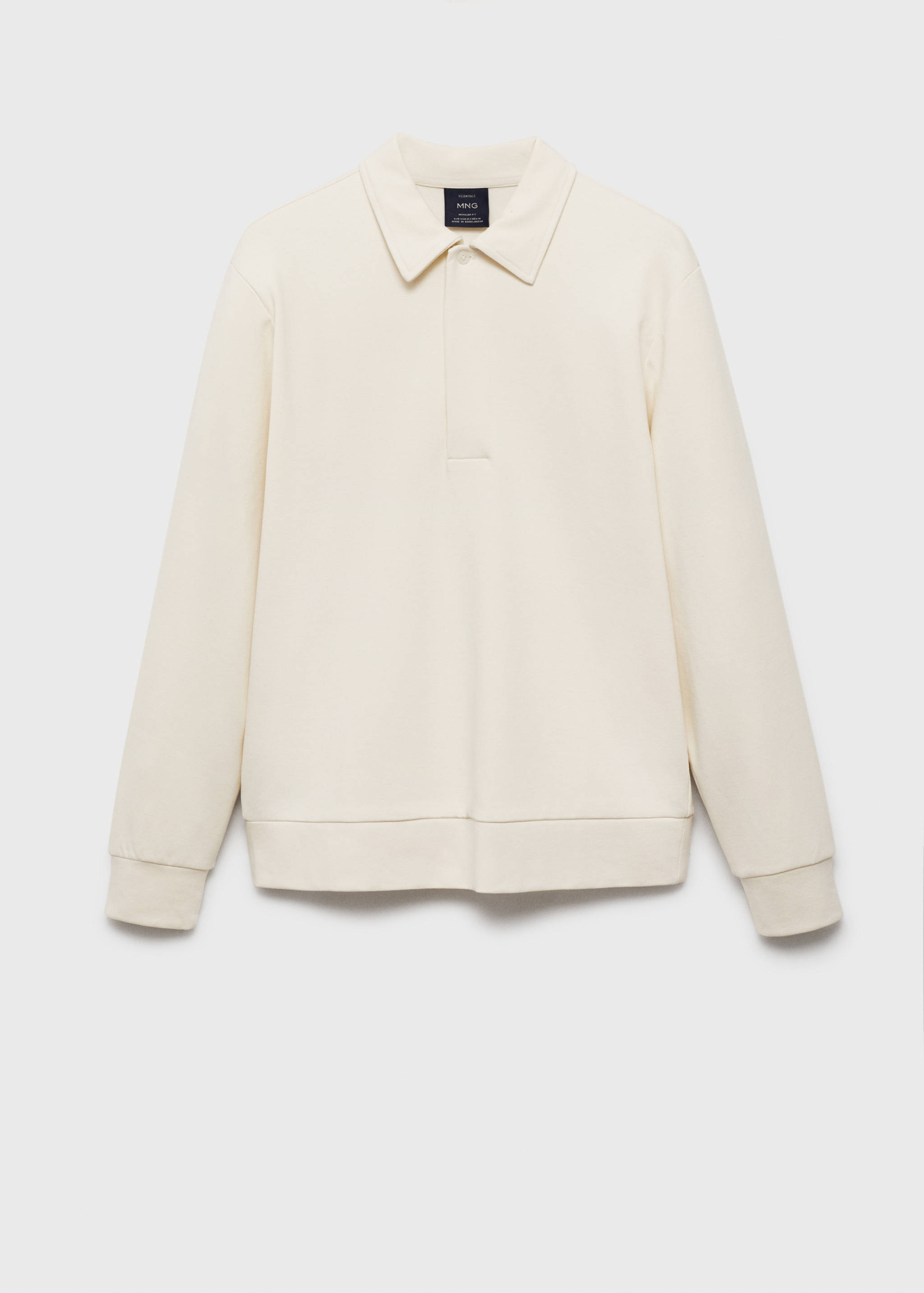 Regular-fit cotton polo sweatshirt - Article without model