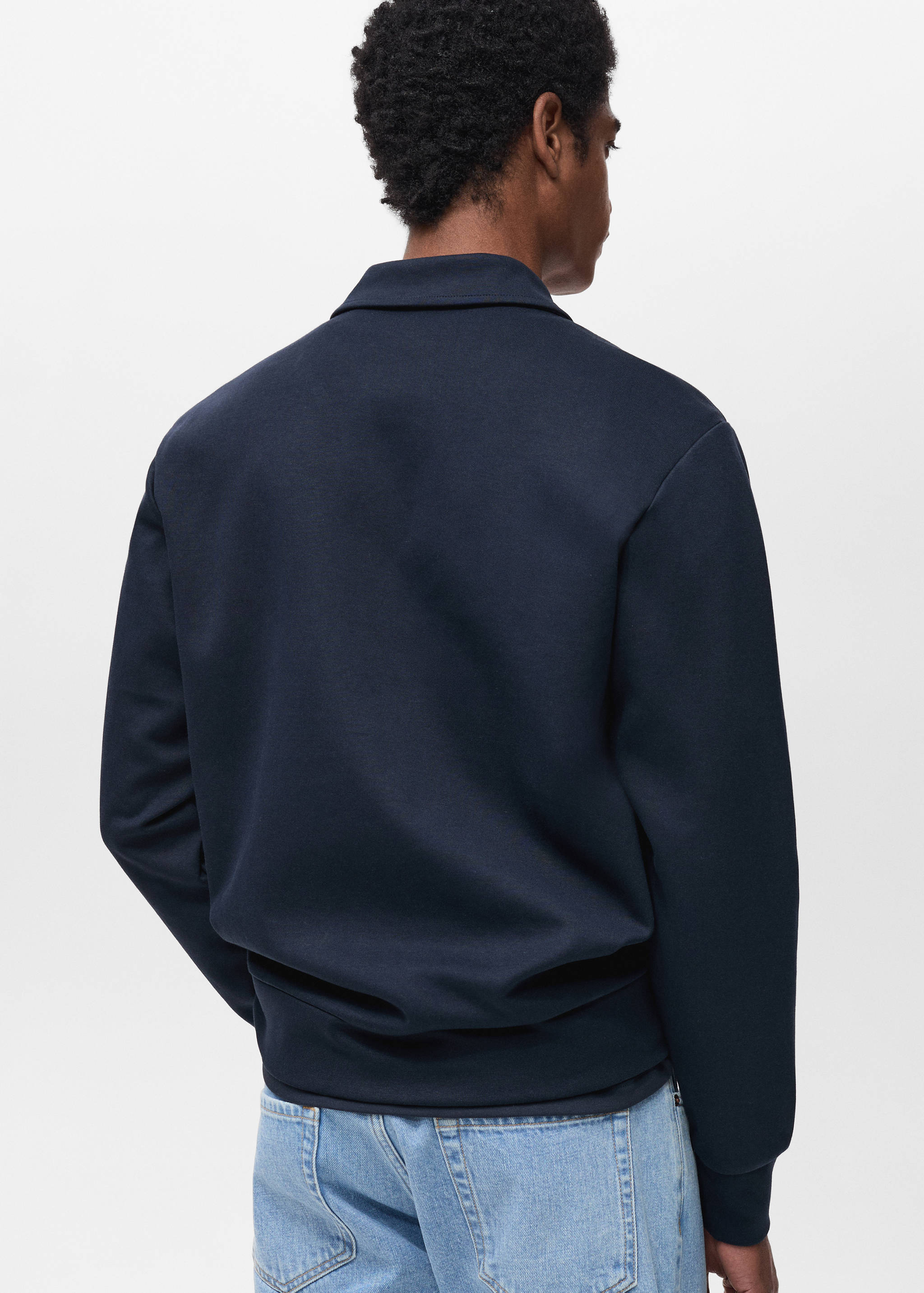 Regular-fit cotton polo sweatshirt - Reverse of the article