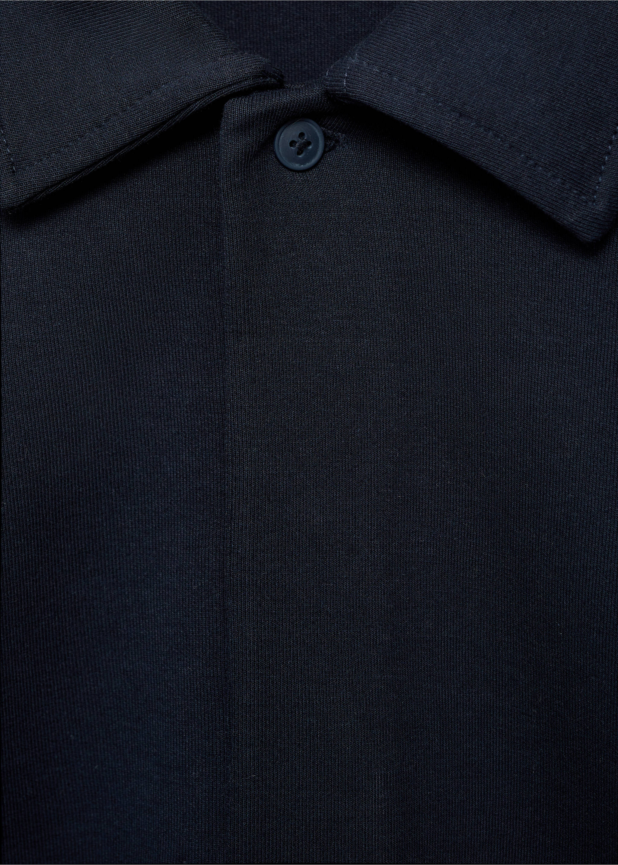 Regular-fit cotton polo sweatshirt - Details of the article 8, Night Blue. Ref: 87024413-00.