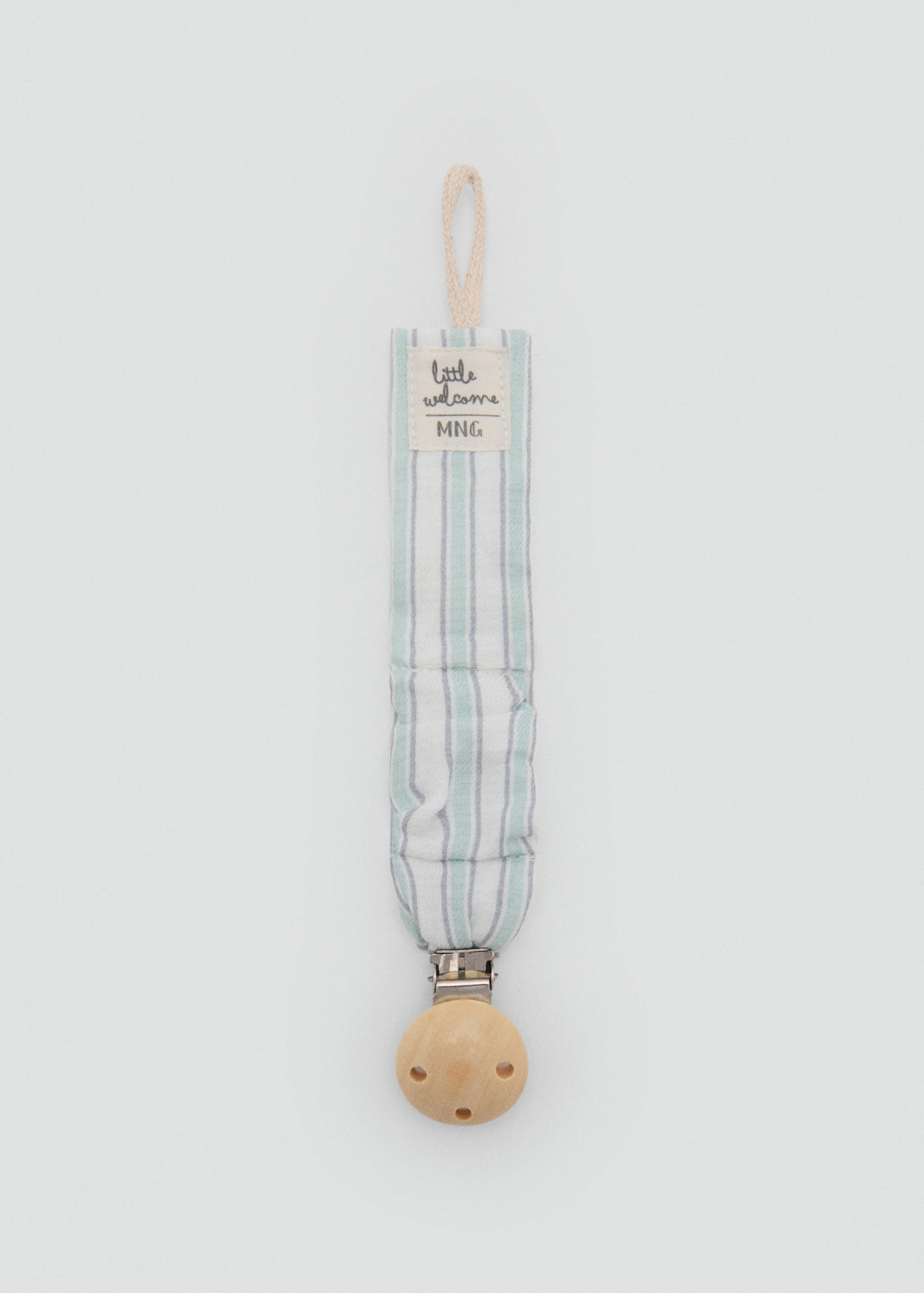 Striped brooch pacifier holder - Medium plane