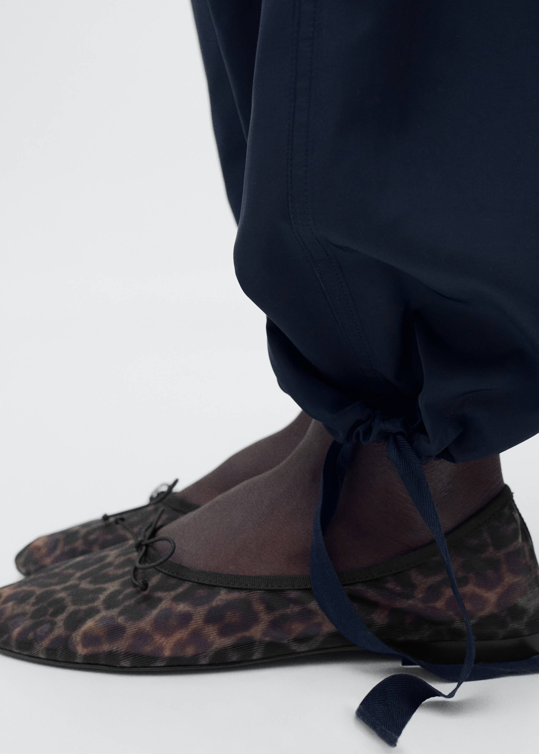 Animal-print mesh ballerina flats - Details of the article 9