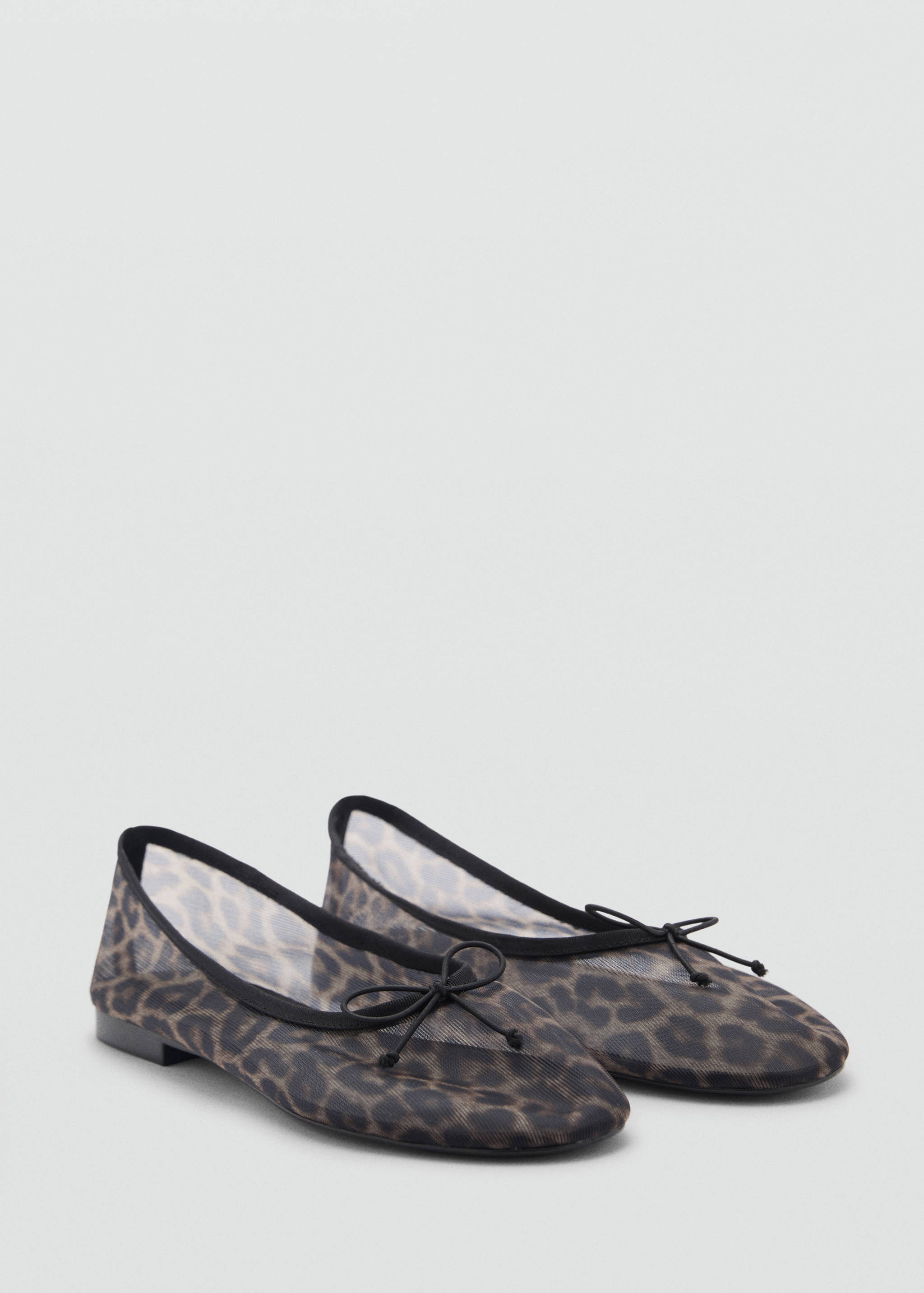 Animal-print mesh ballerina flats - Medium plane