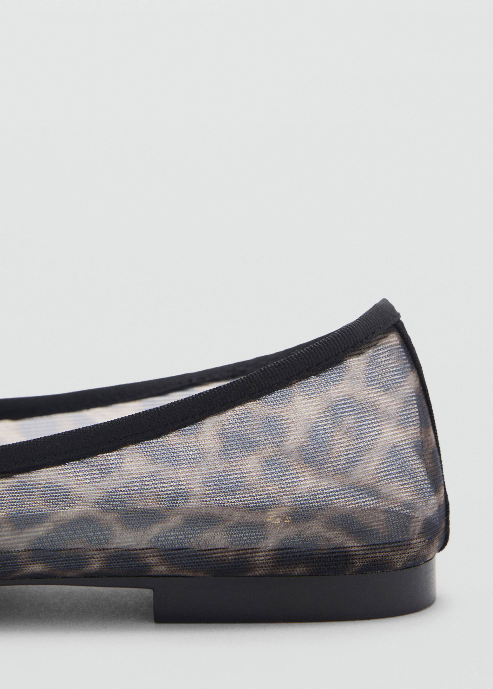 Animal-print mesh ballerina flats - Details of the article 1