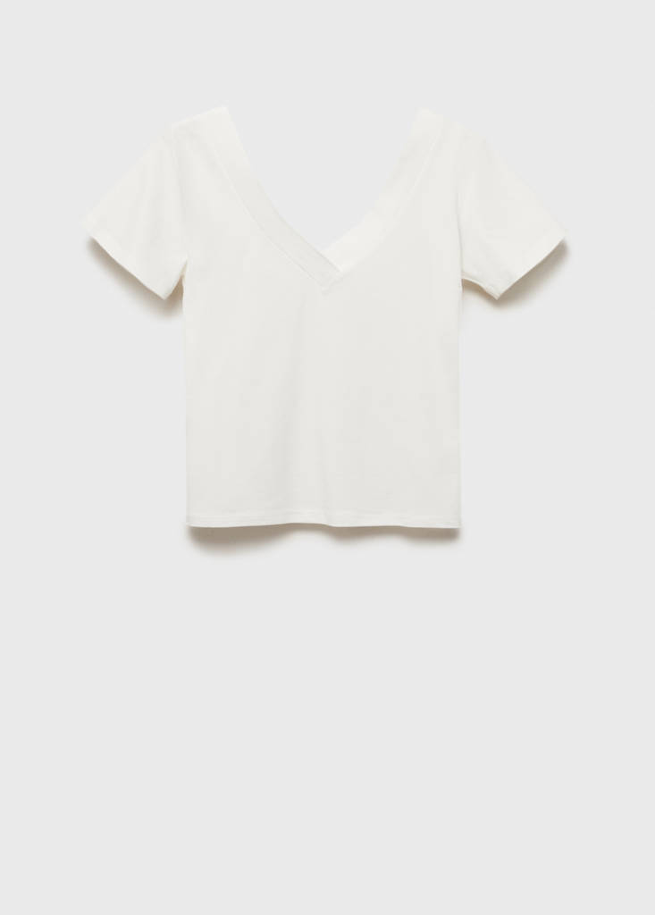 Halter-neck knitted top with fringe detail — Off White