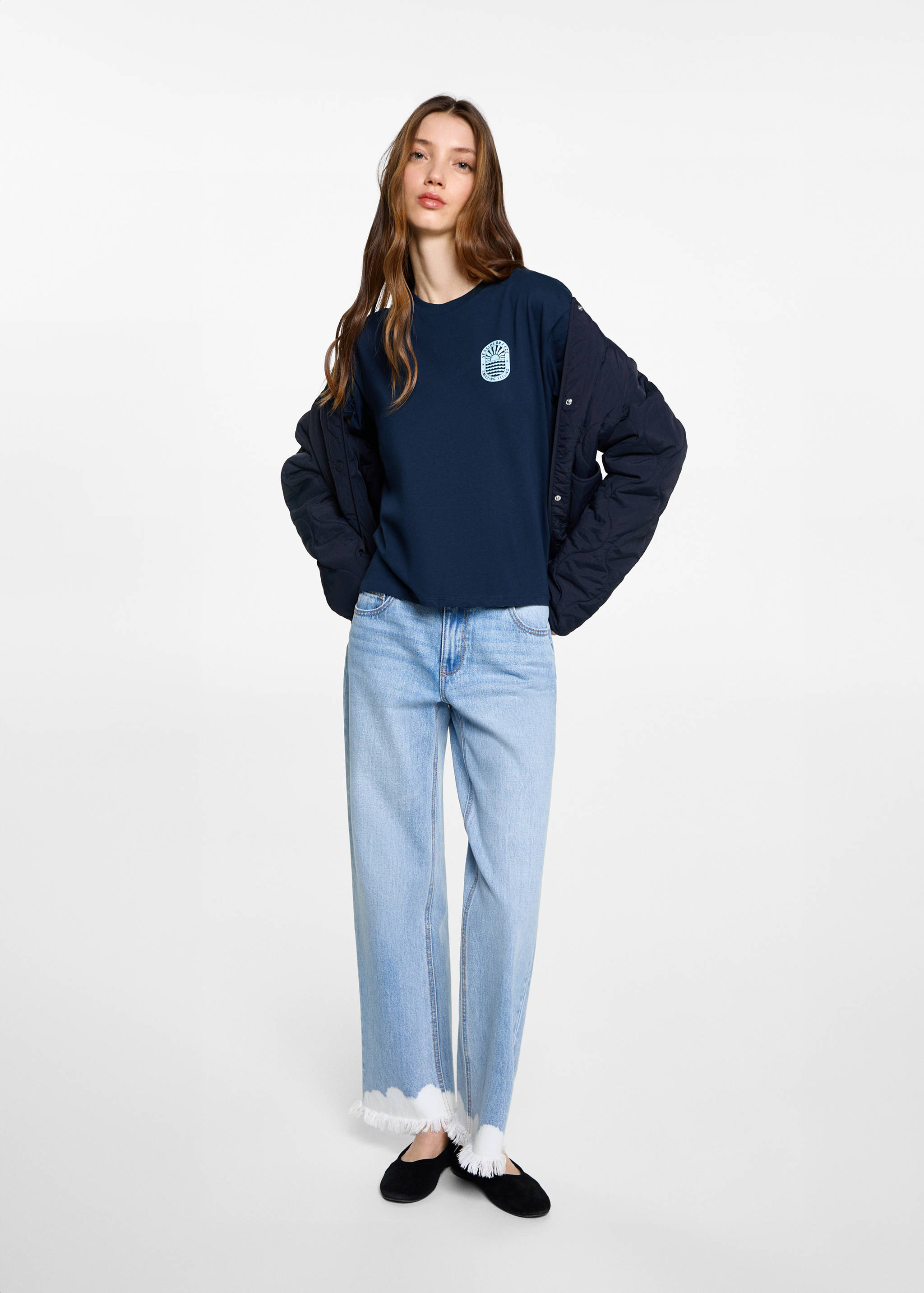 T-Shirt mit aufgedruckter Zeichnung - Allgemeine Ansicht