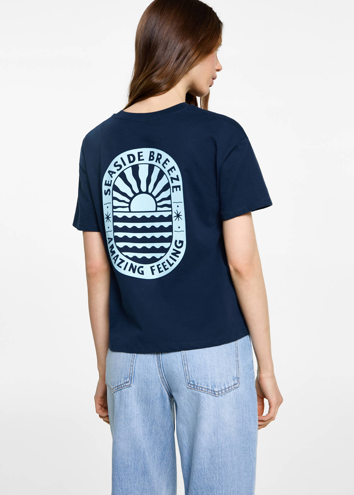 T-shirt with print drawing — Dark Navy