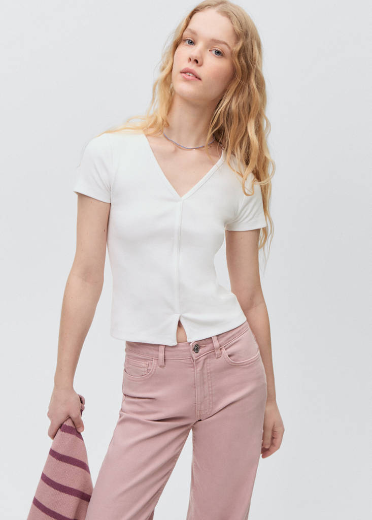 Seam detail T-shirt — Off White
