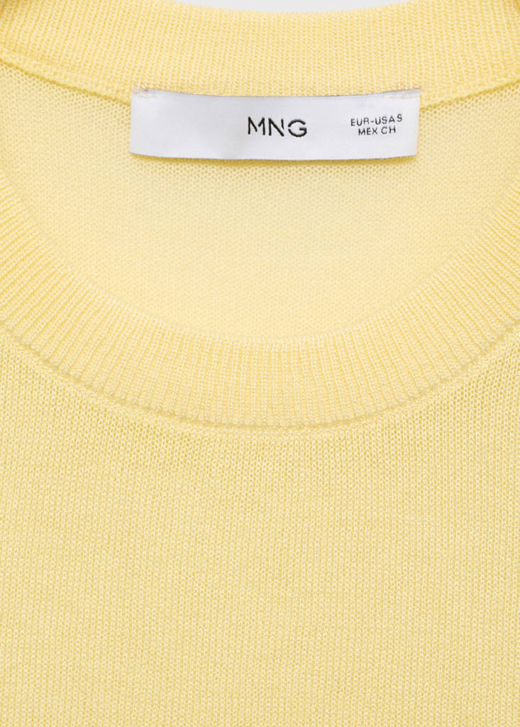 Sleeveless knitted top — Yellow