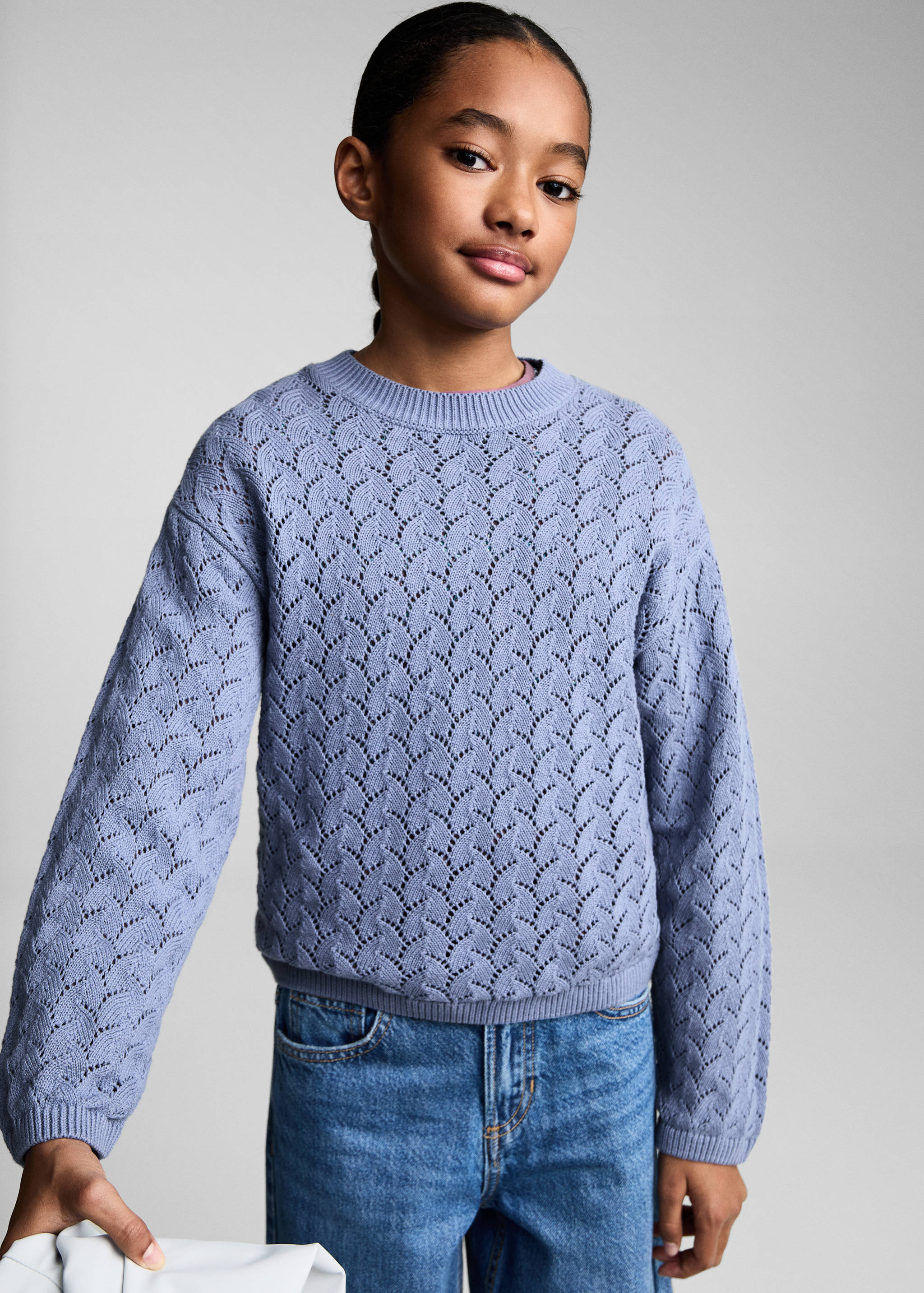 بلوفر بحياكة مخرمة - رؤية وسط