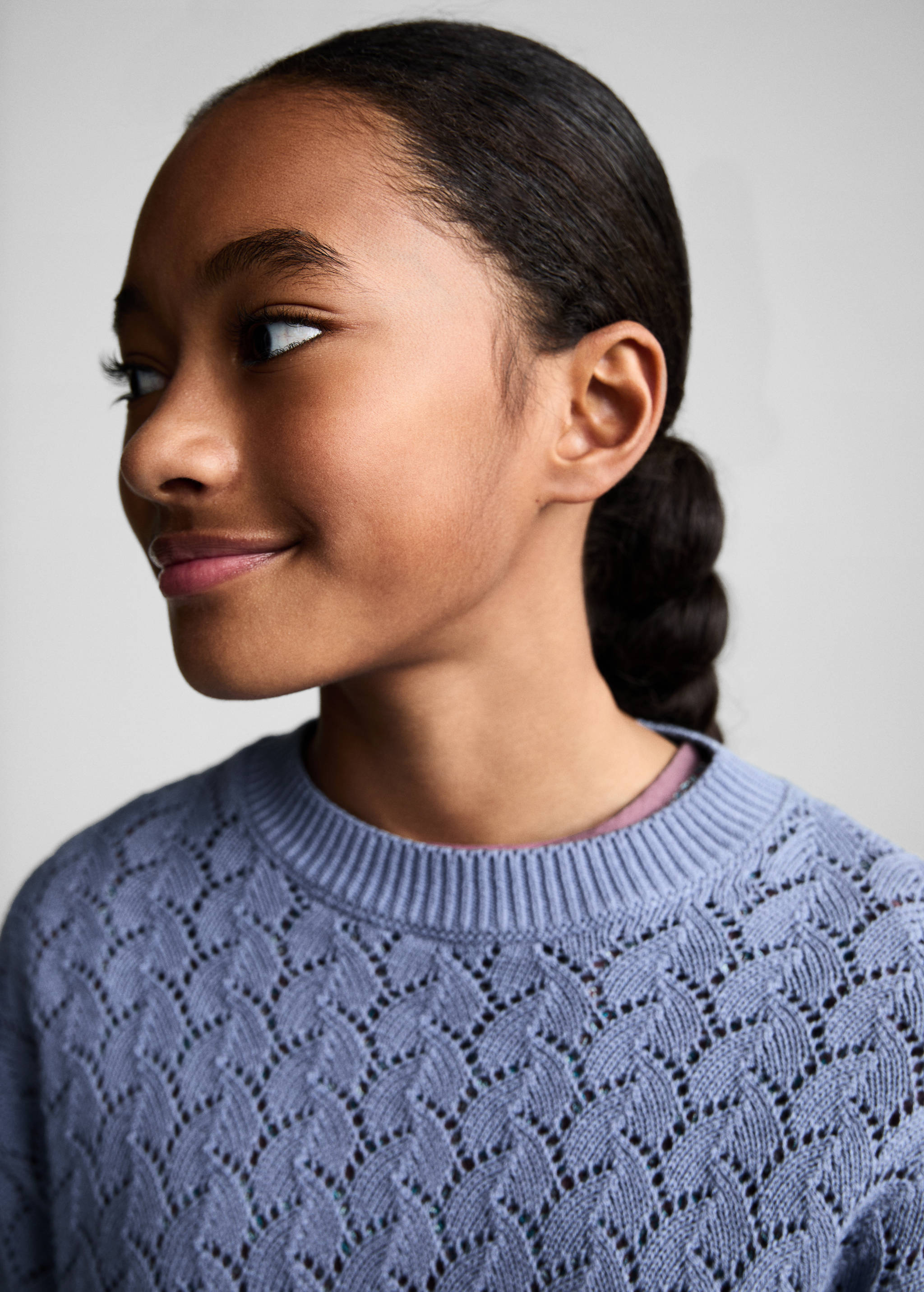 بلوفر بحياكة مخرمة - تفاصيل المنتج 1