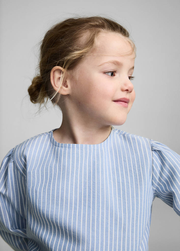 Striped cotton blouse — Indigo Blue