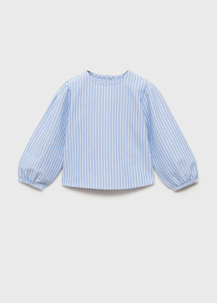 Striped cotton blouse — Indigo Blue