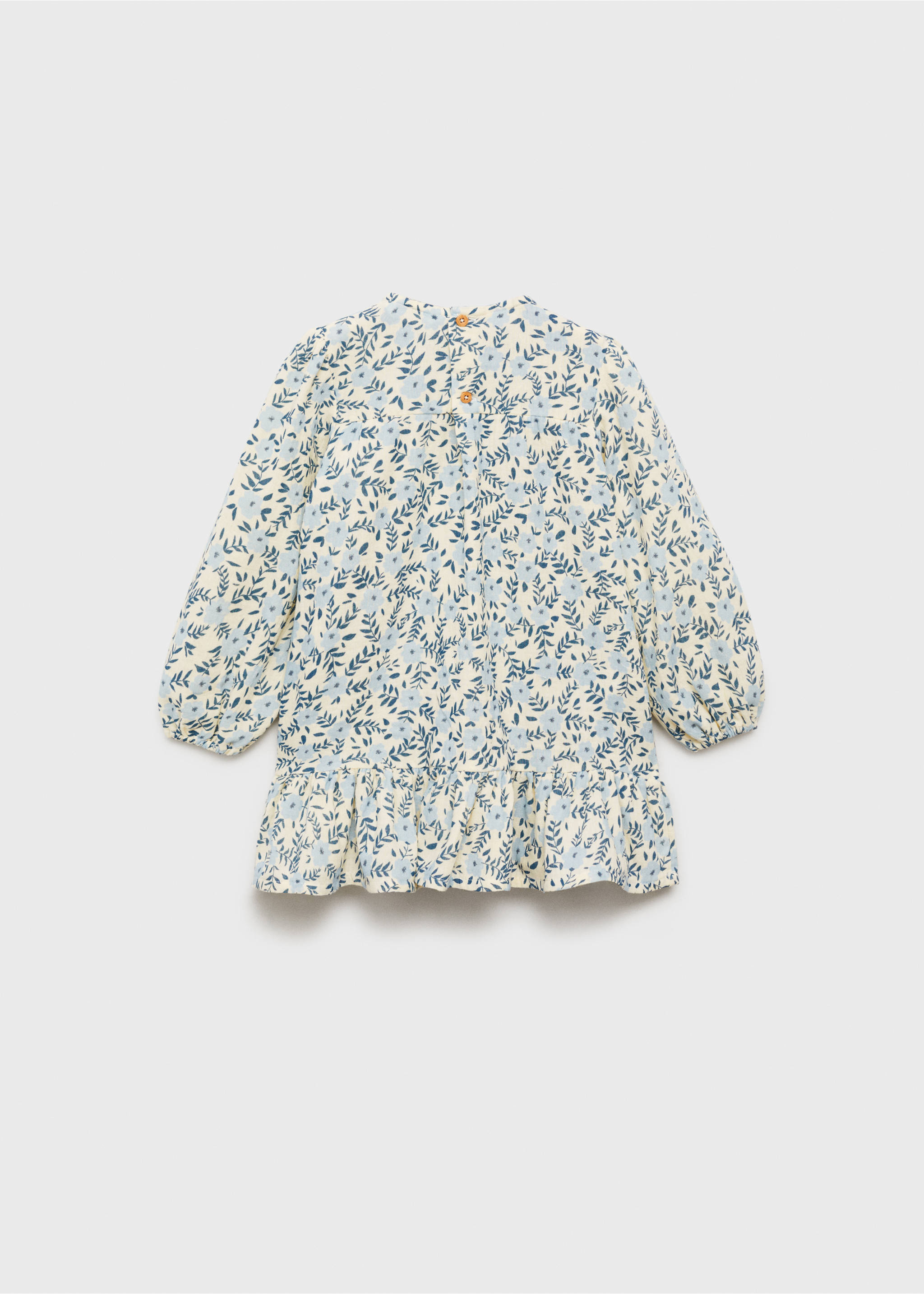 Printed cotton dress - Reverse of the article, Ecru. Ref: 87024799-00.