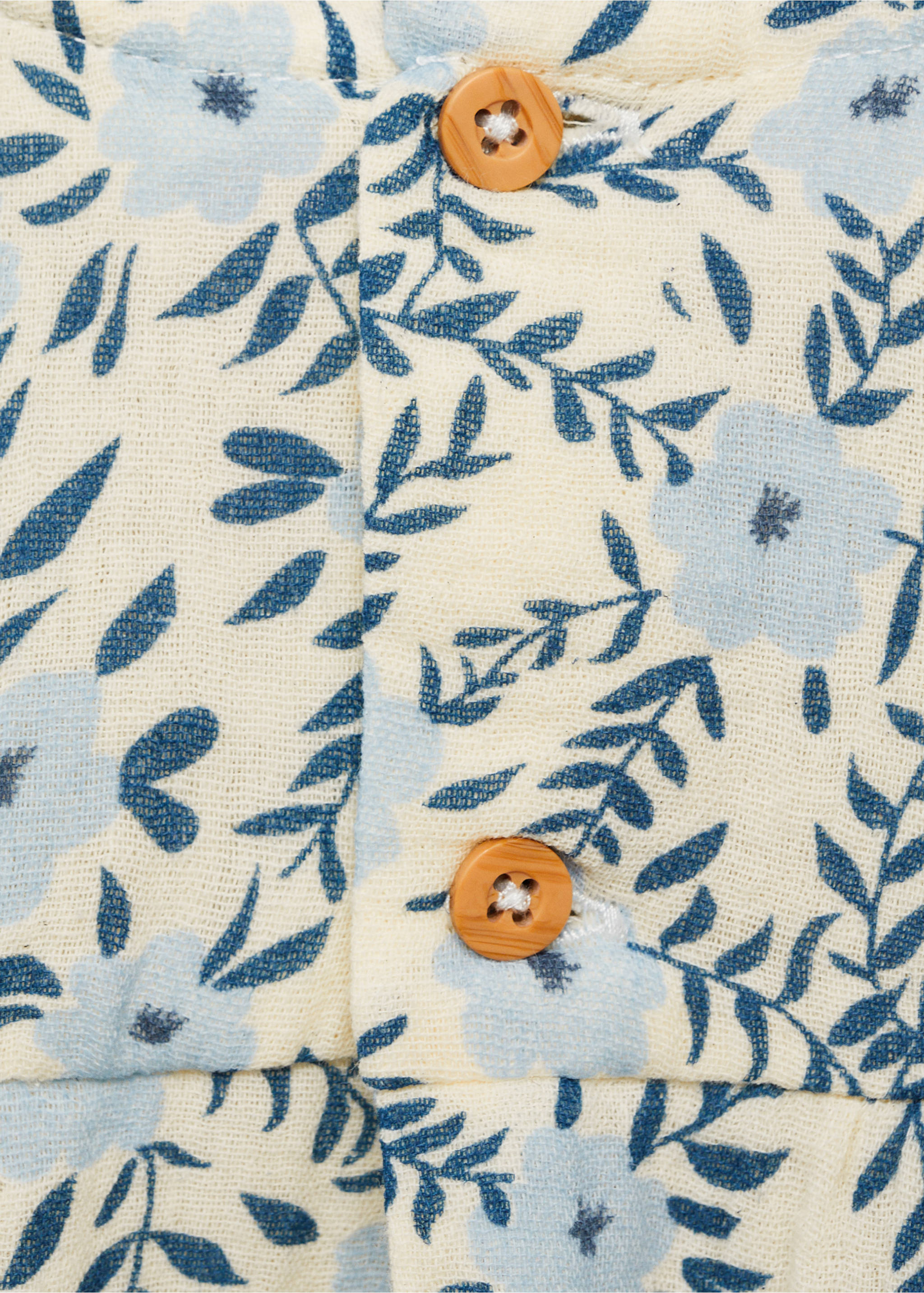 Printed cotton dress - Details of the article 8, Ecru. Ref: 87024799-00.