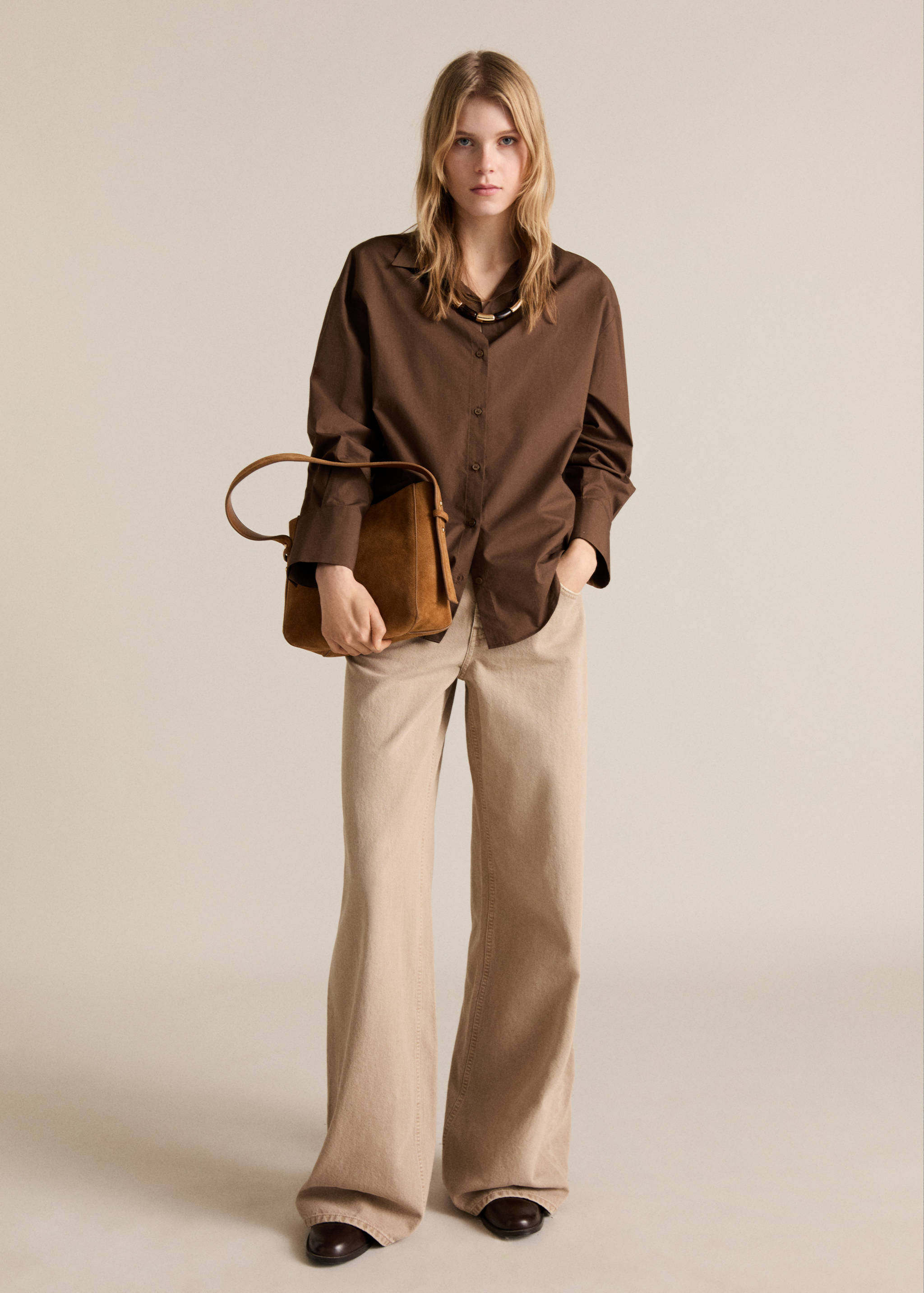 100% cotton straight-fit shirt - General plane