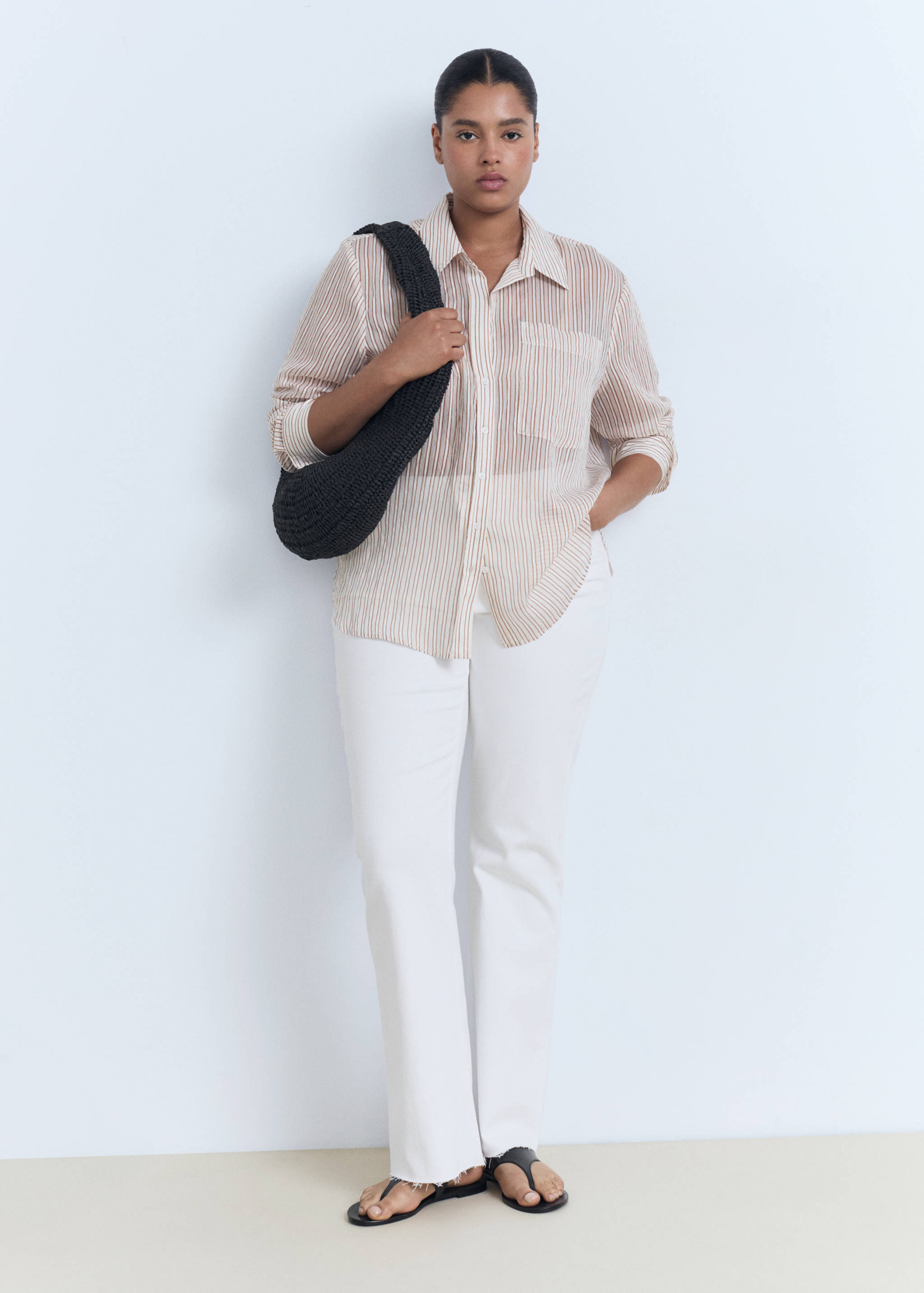 Semi-transparent striped shirt - Details of the article 3