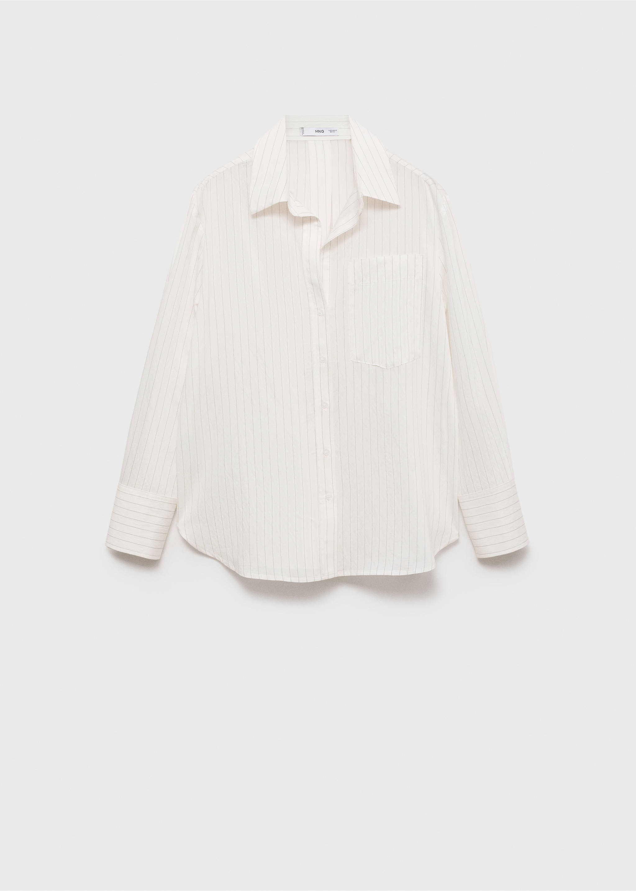 Off-white striped shirt with classic collar and long sleeves., Off White. Ref: 87024804-00.