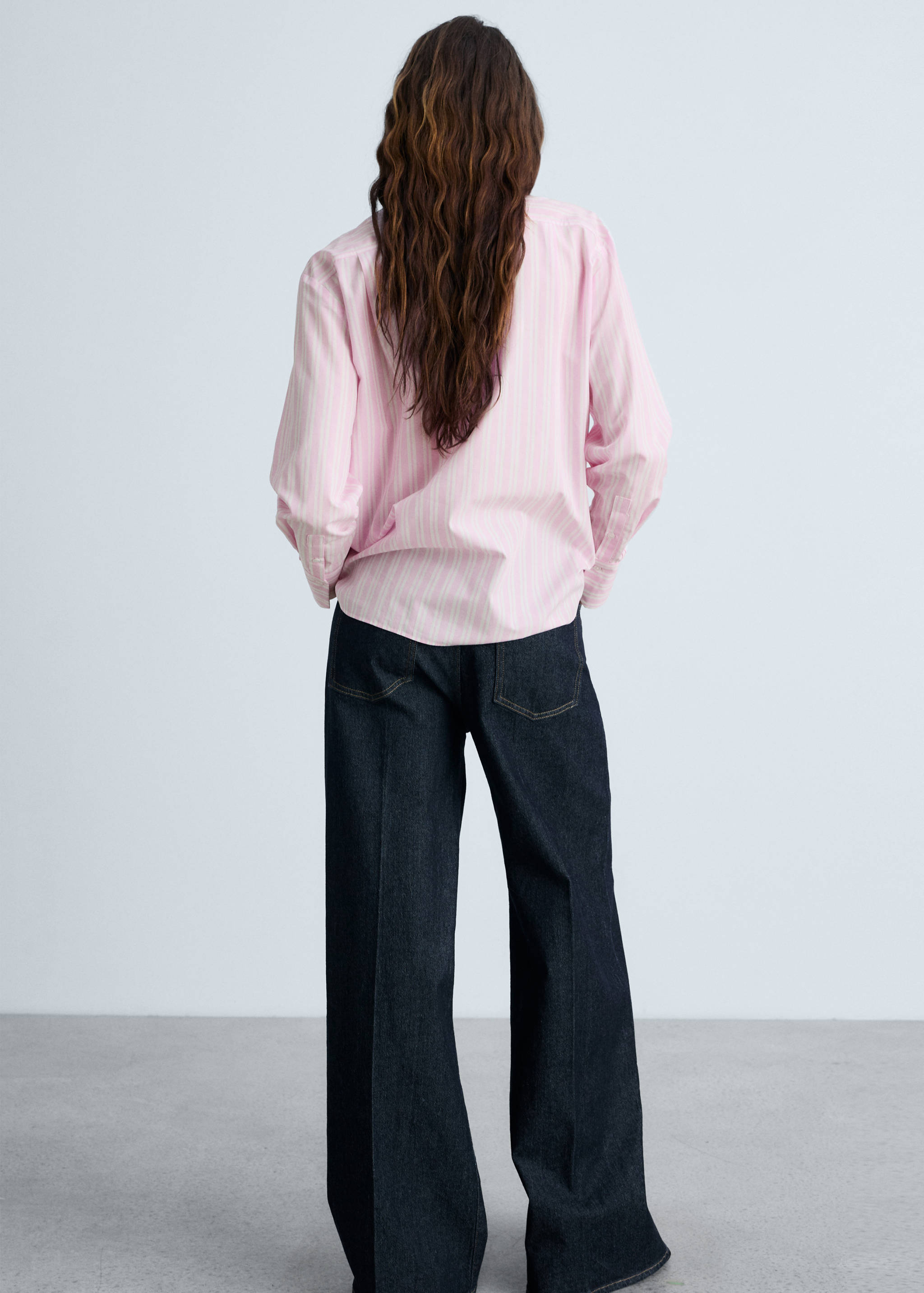 스트라이프 스트레이트 셔츠 - 상품 반전: