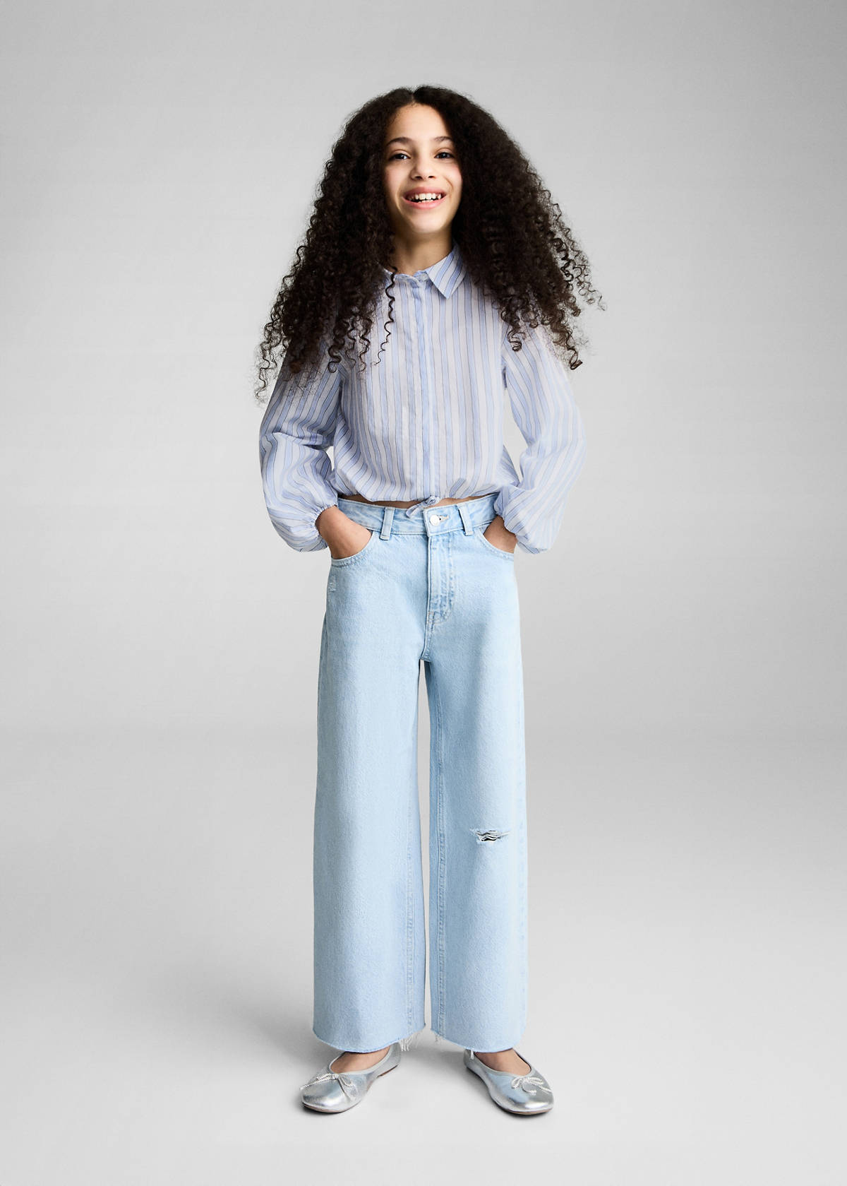 Shirt with adjustable waist — Blue